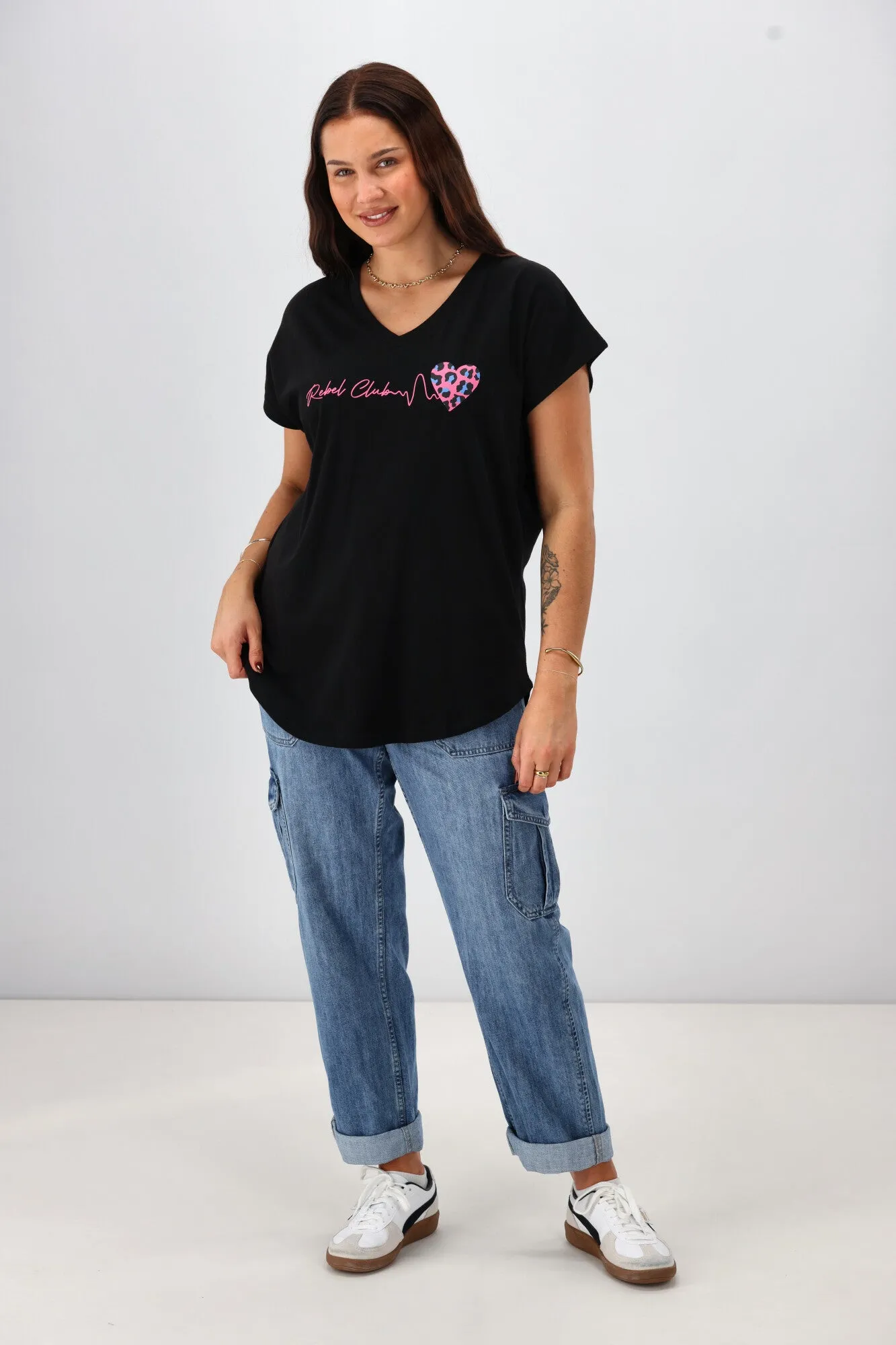 Rebel Club Heartbeat V Tee Black Pre-Order Due Late May
