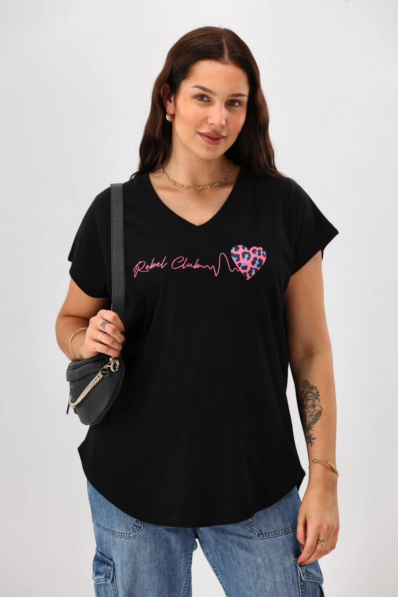 Rebel Club Heartbeat V Tee Black Pre-Order Due Late May