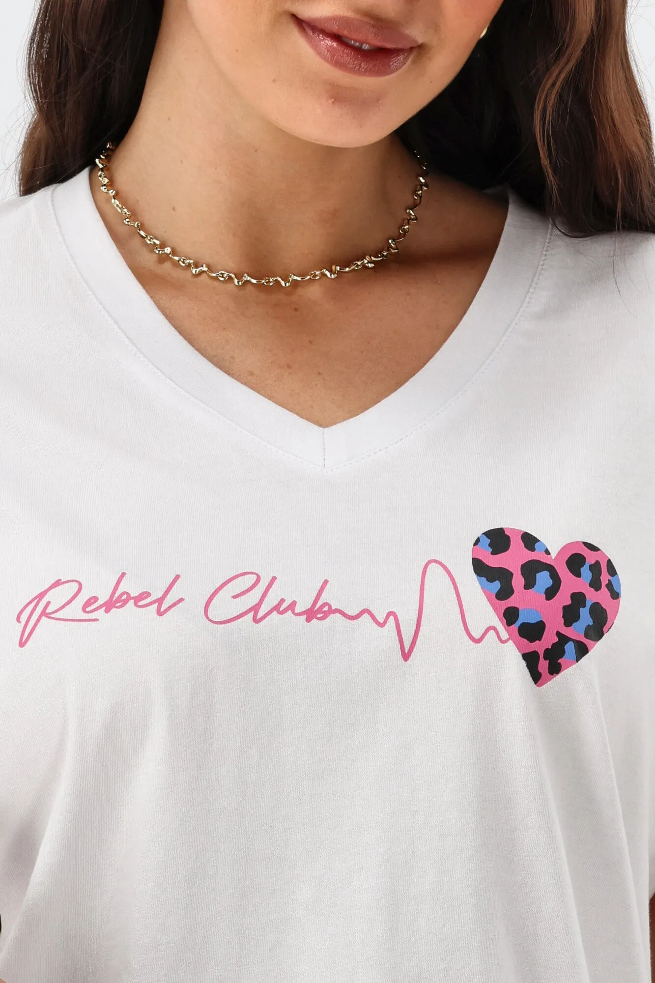 Rebel Club Heartbeat V Tee White Pre-Order Due Late May