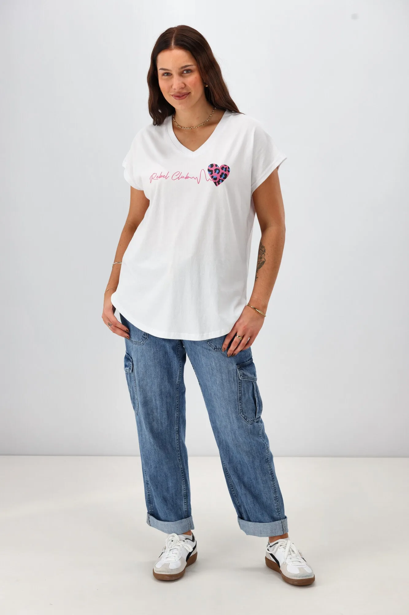 Rebel Club Heartbeat V Tee White Pre-Order Due Late May