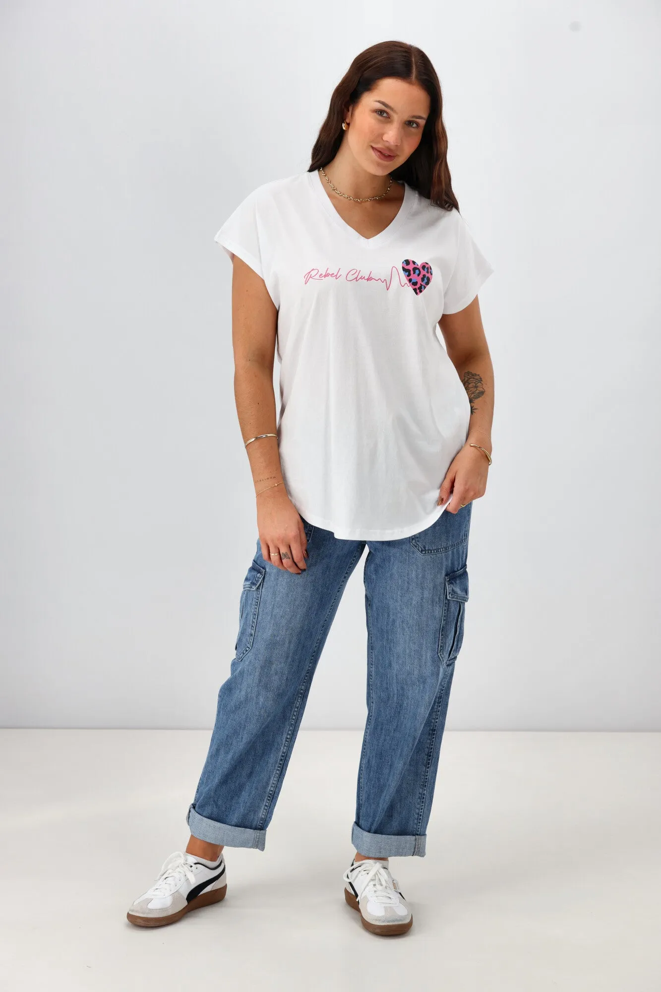 Rebel Club Heartbeat V Tee White Pre-Order Due Late May