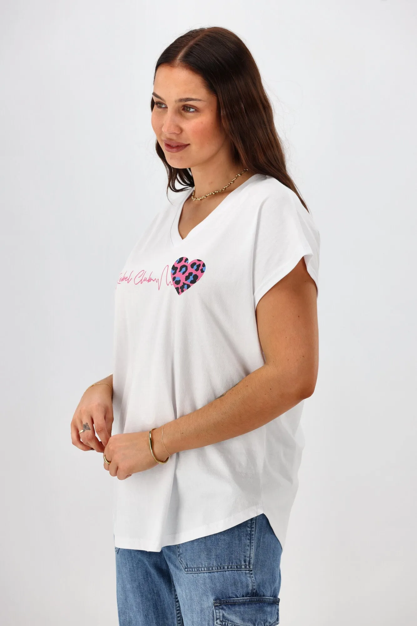 Rebel Club Heartbeat V Tee White Pre-Order Due Late May