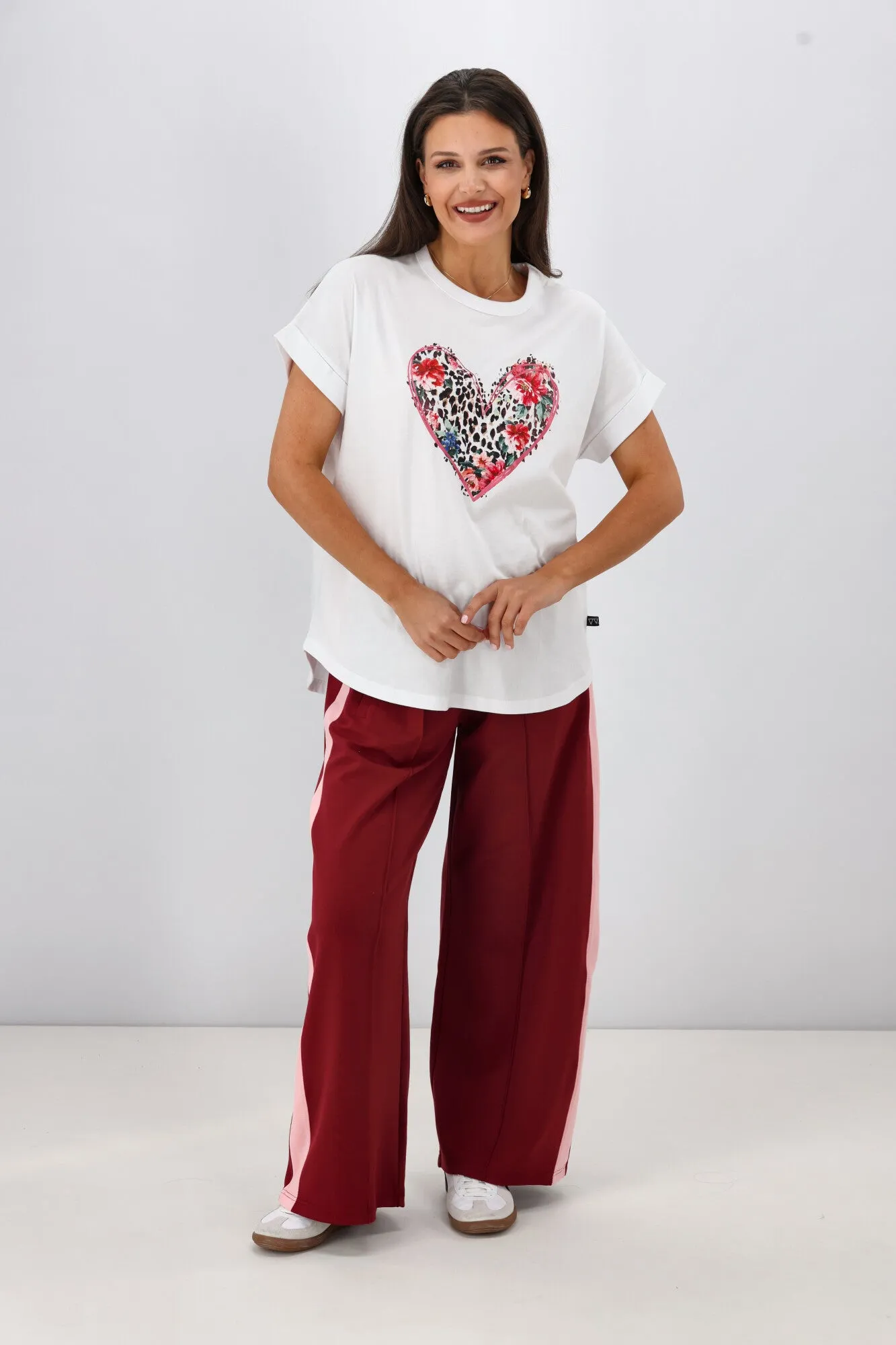 Rebel Club Leopard Dreams Heart Capsleeve Tee White