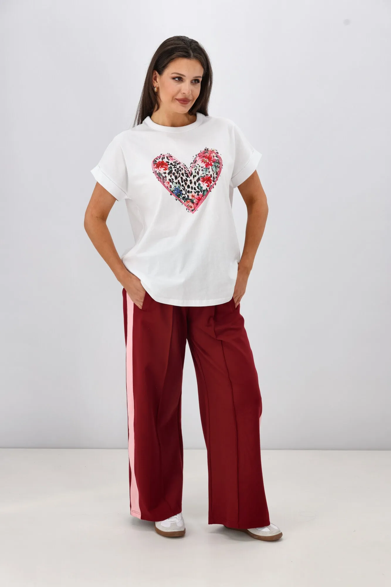 Rebel Club Leopard Dreams Heart Capsleeve Tee White