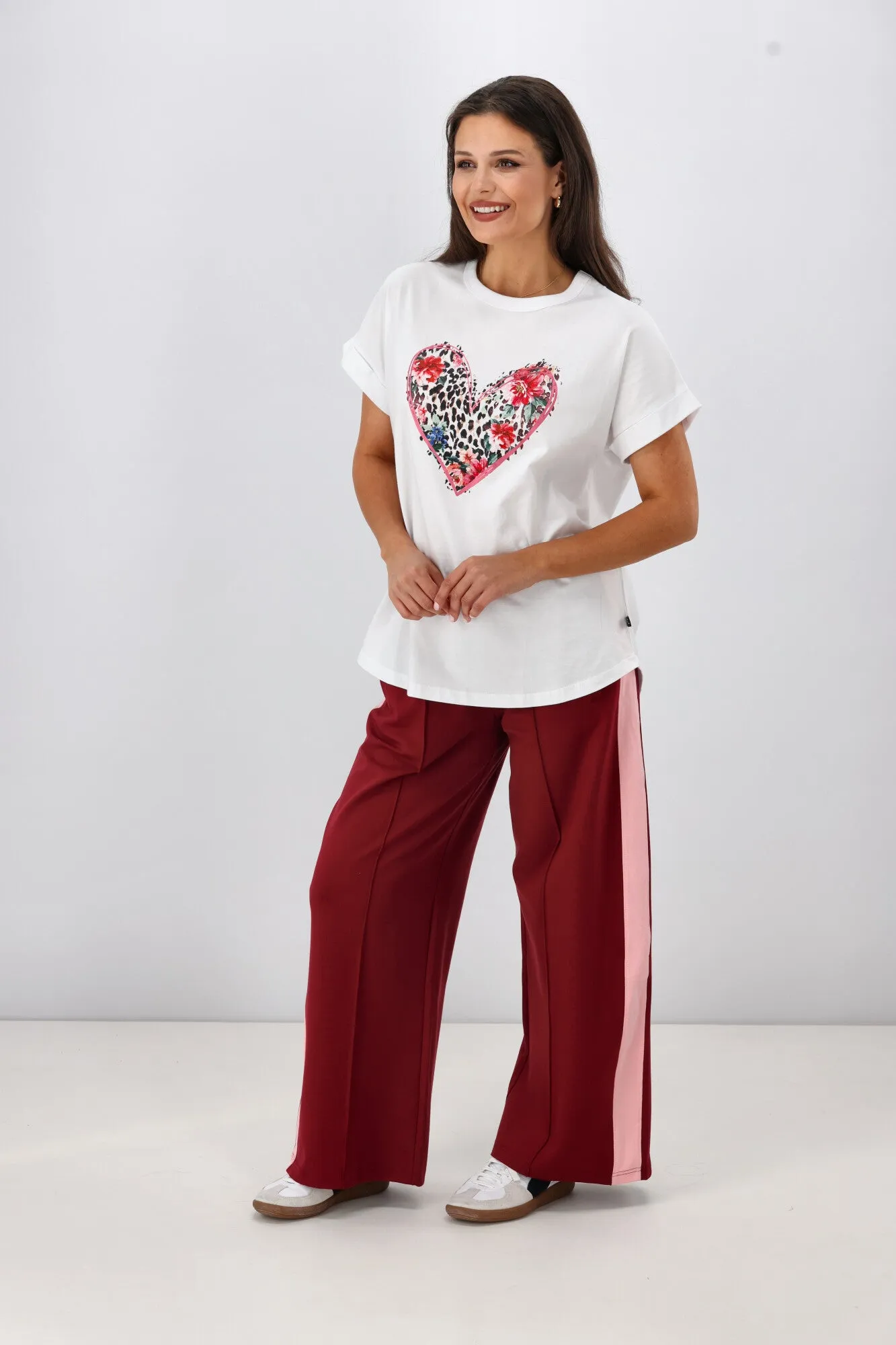 Rebel Club Leopard Dreams Heart Capsleeve Tee White