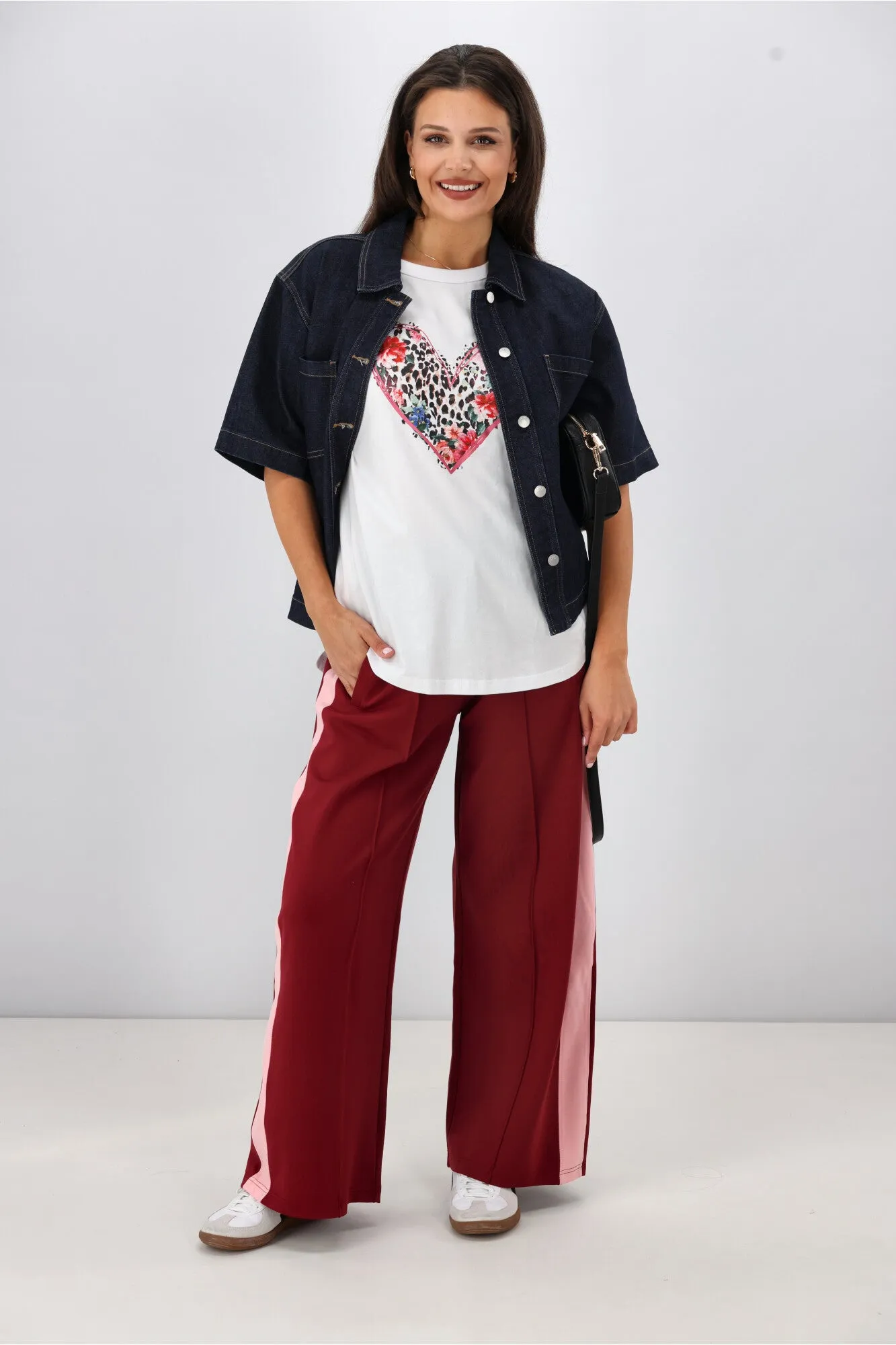 Rebel Club Leopard Dreams Heart Capsleeve Tee White