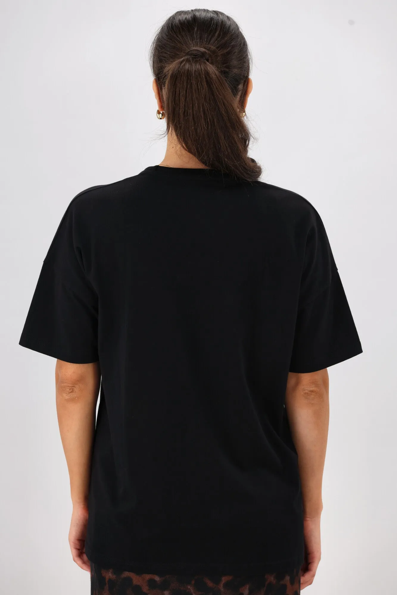 Rebel Club Romance Rose Boyfriend Tee Black