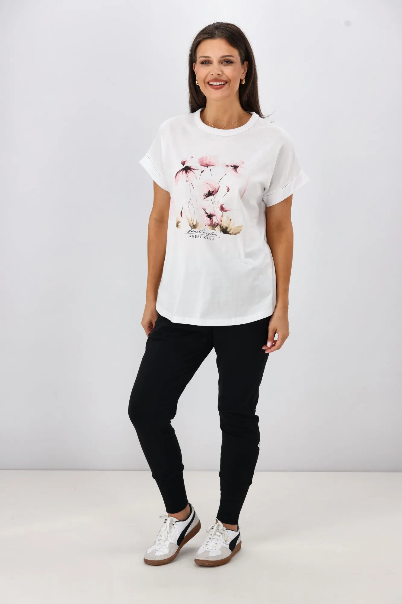 Rebel Club Watercolour Whispers Capsleeve Tee White
