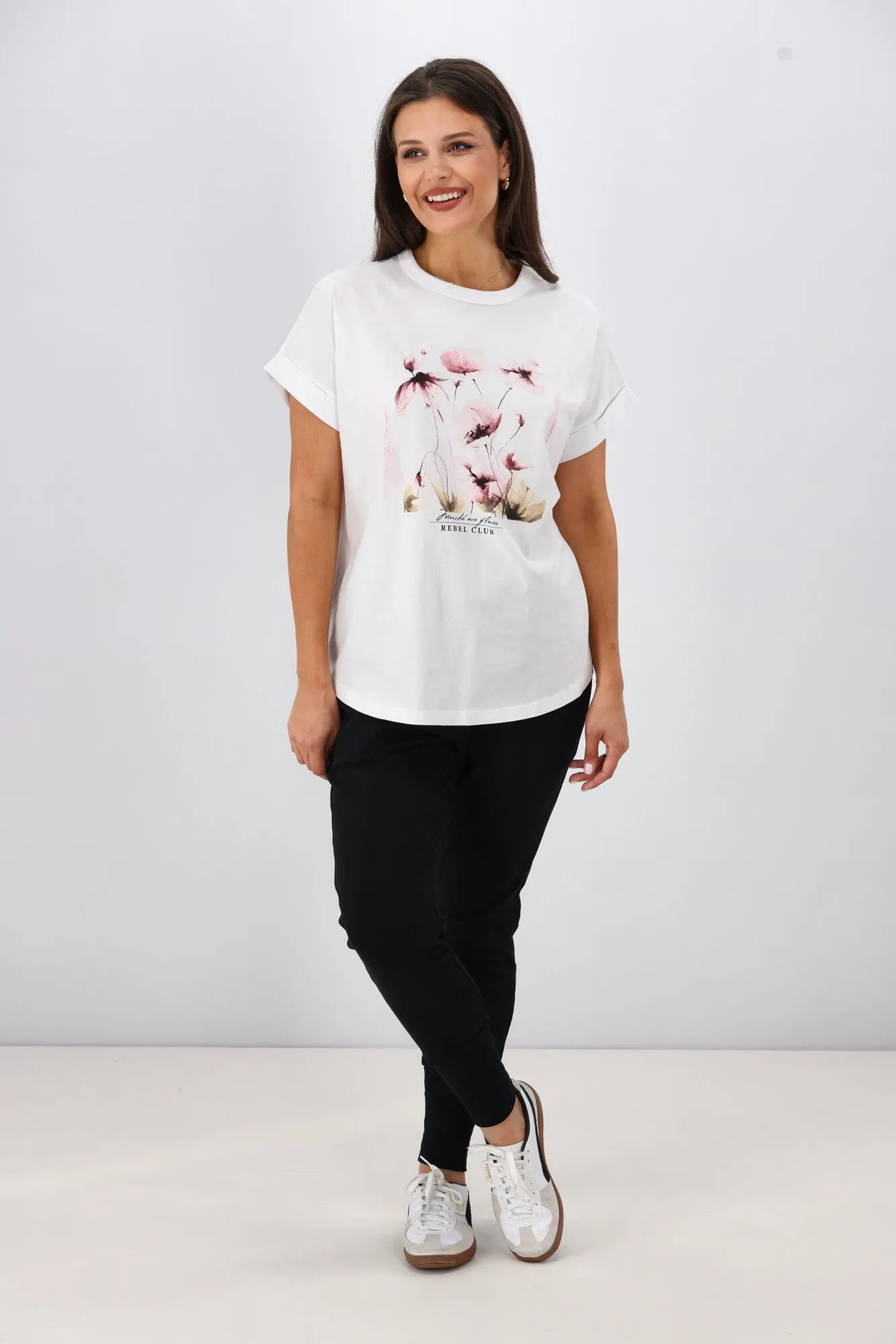 Rebel Club Watercolour Whispers Capsleeve Tee White