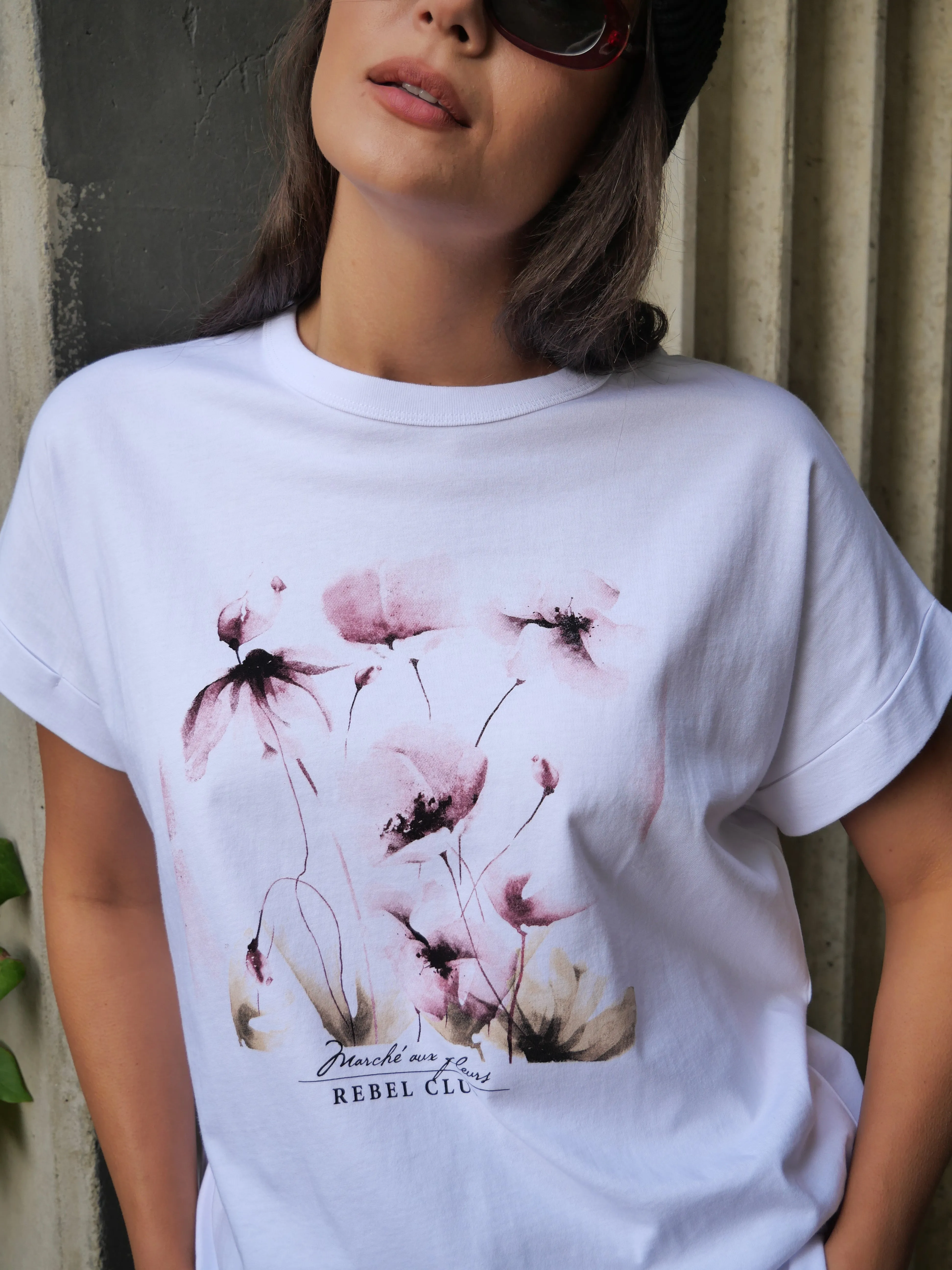 Rebel Club Watercolour Whispers Capsleeve Tee White