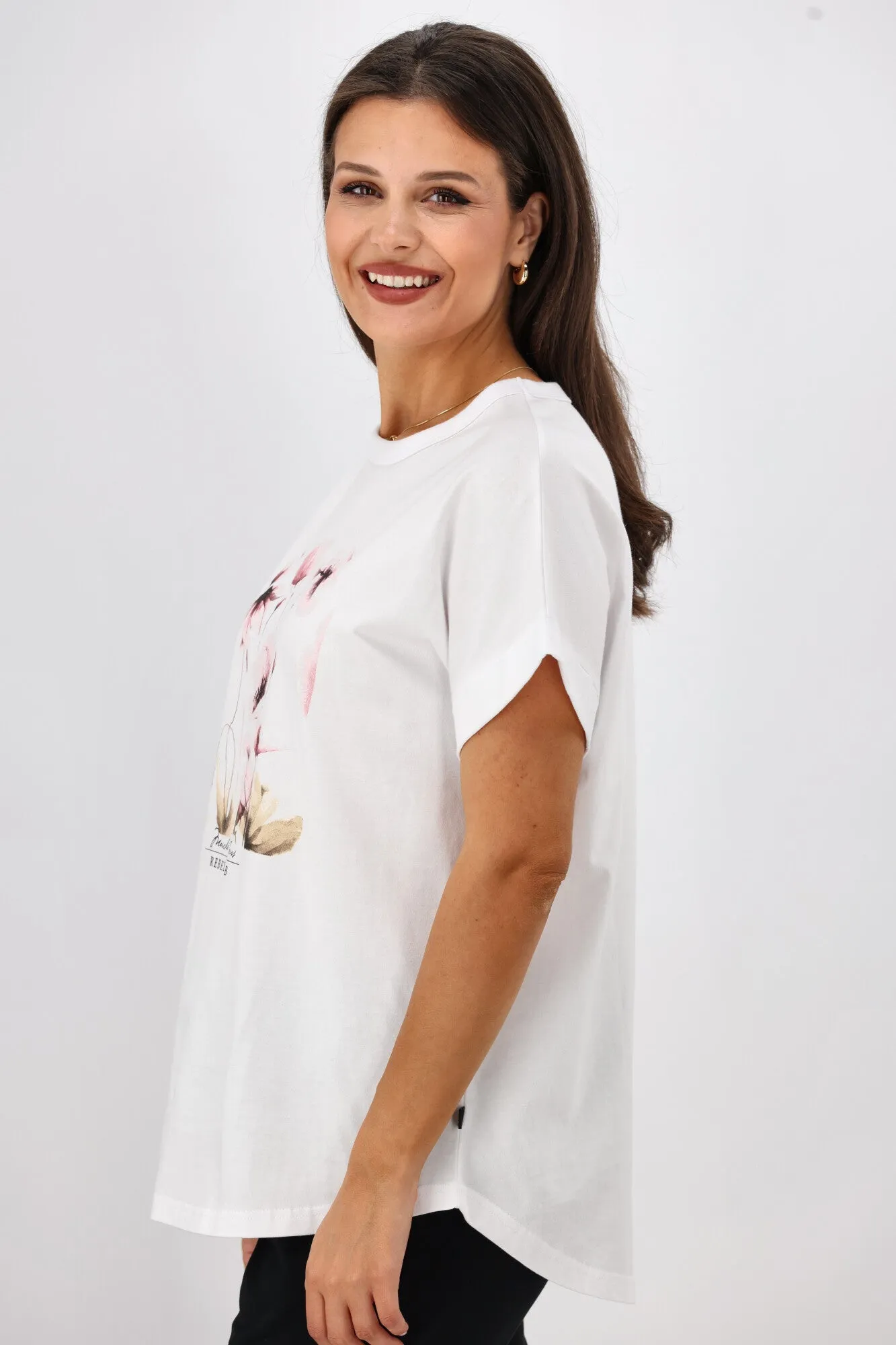 Rebel Club Watercolour Whispers Capsleeve Tee White