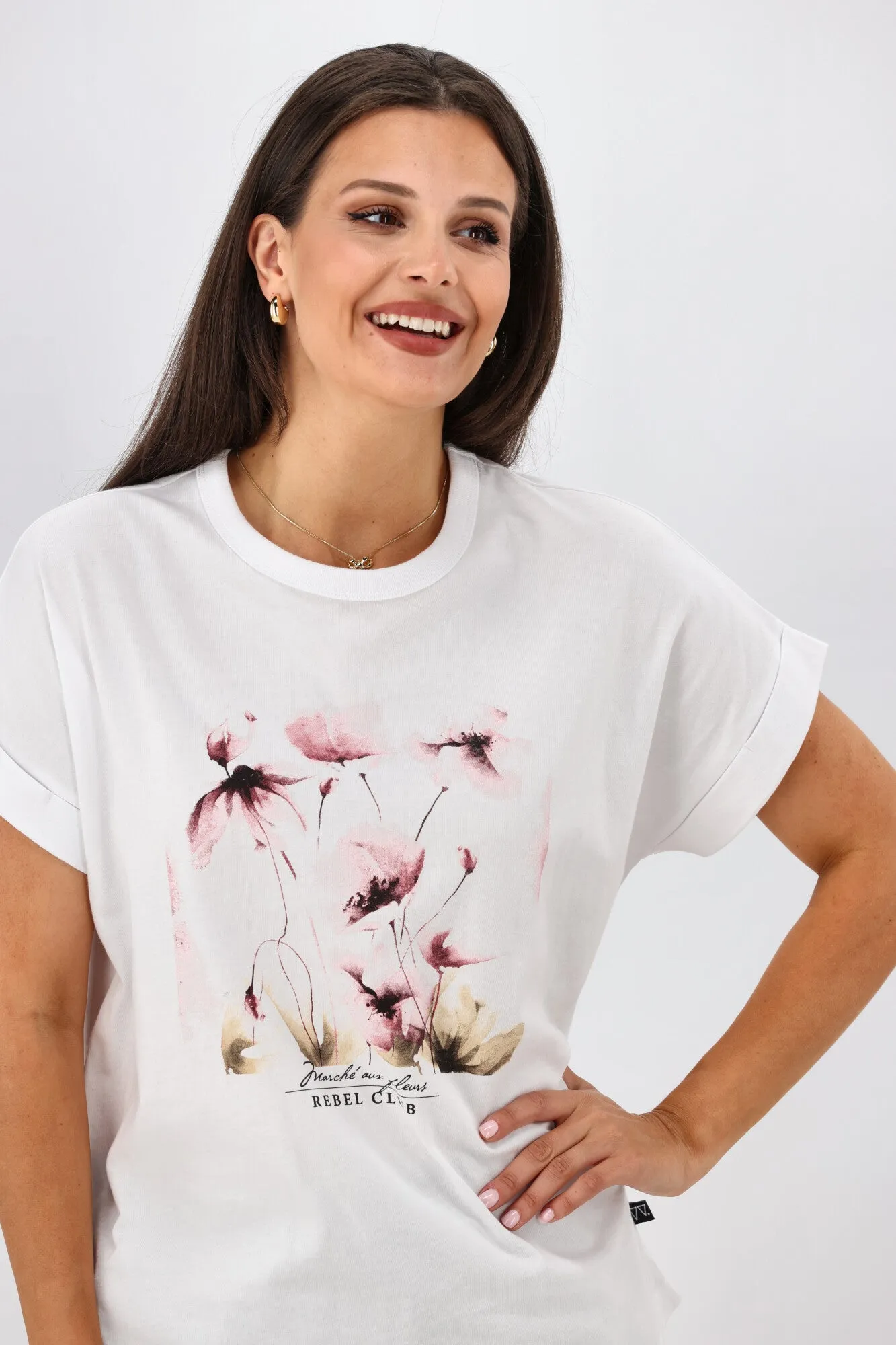 Rebel Club Watercolour Whispers Capsleeve Tee White