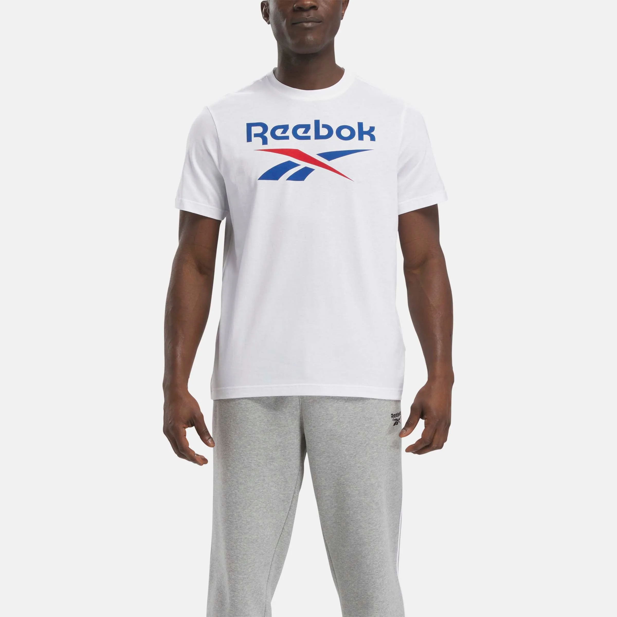 Reebok Identity Big Stacked Logo T-Shirt White