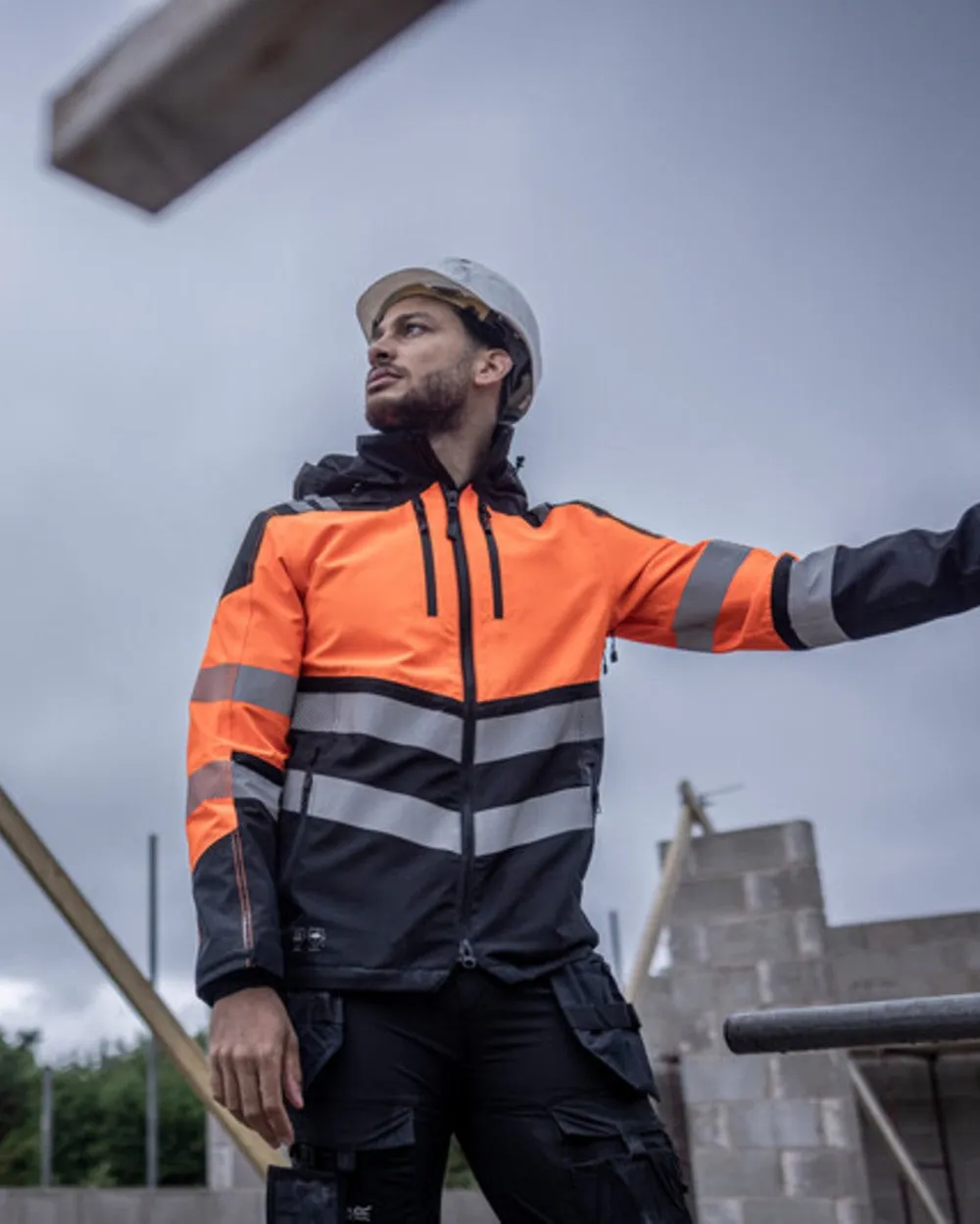 Regatta Mens Hi-Vis X-Pro Waterproof Shell Jacket Class 2