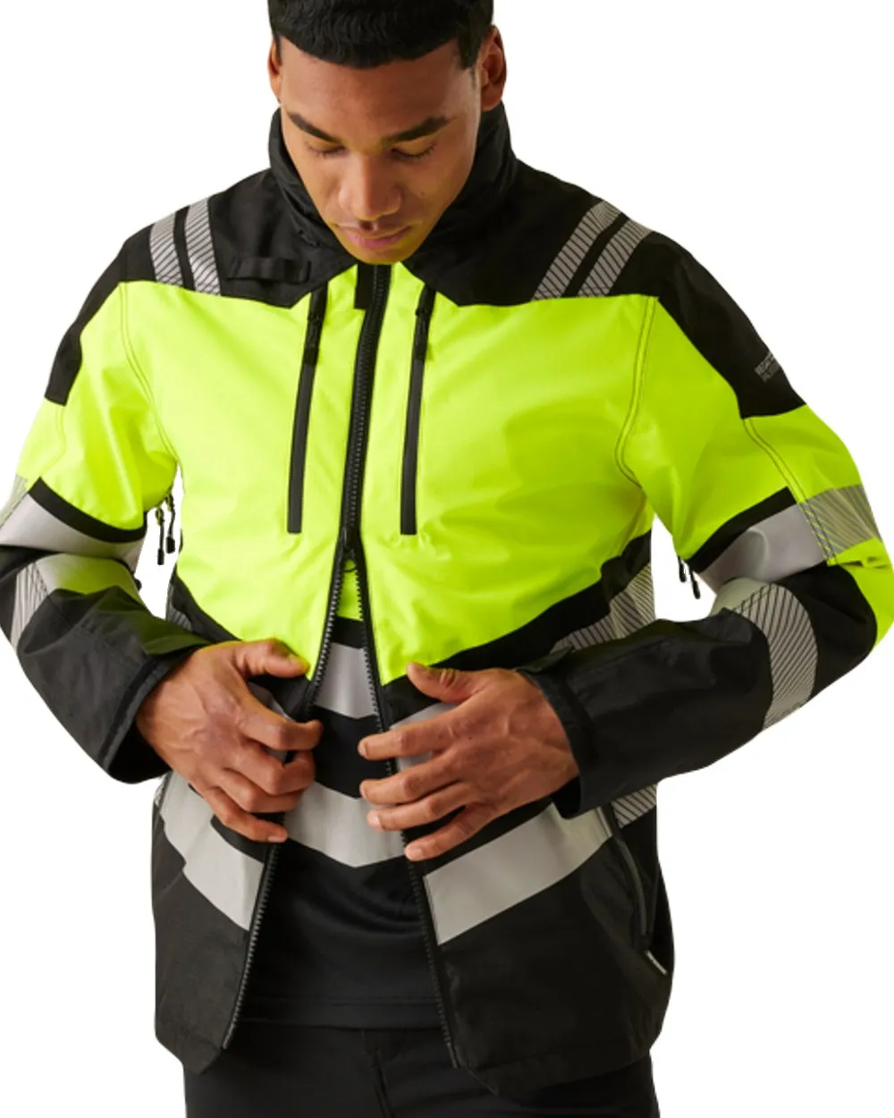 Regatta Mens Hi-Vis X-Pro Waterproof Shell Jacket Class 2