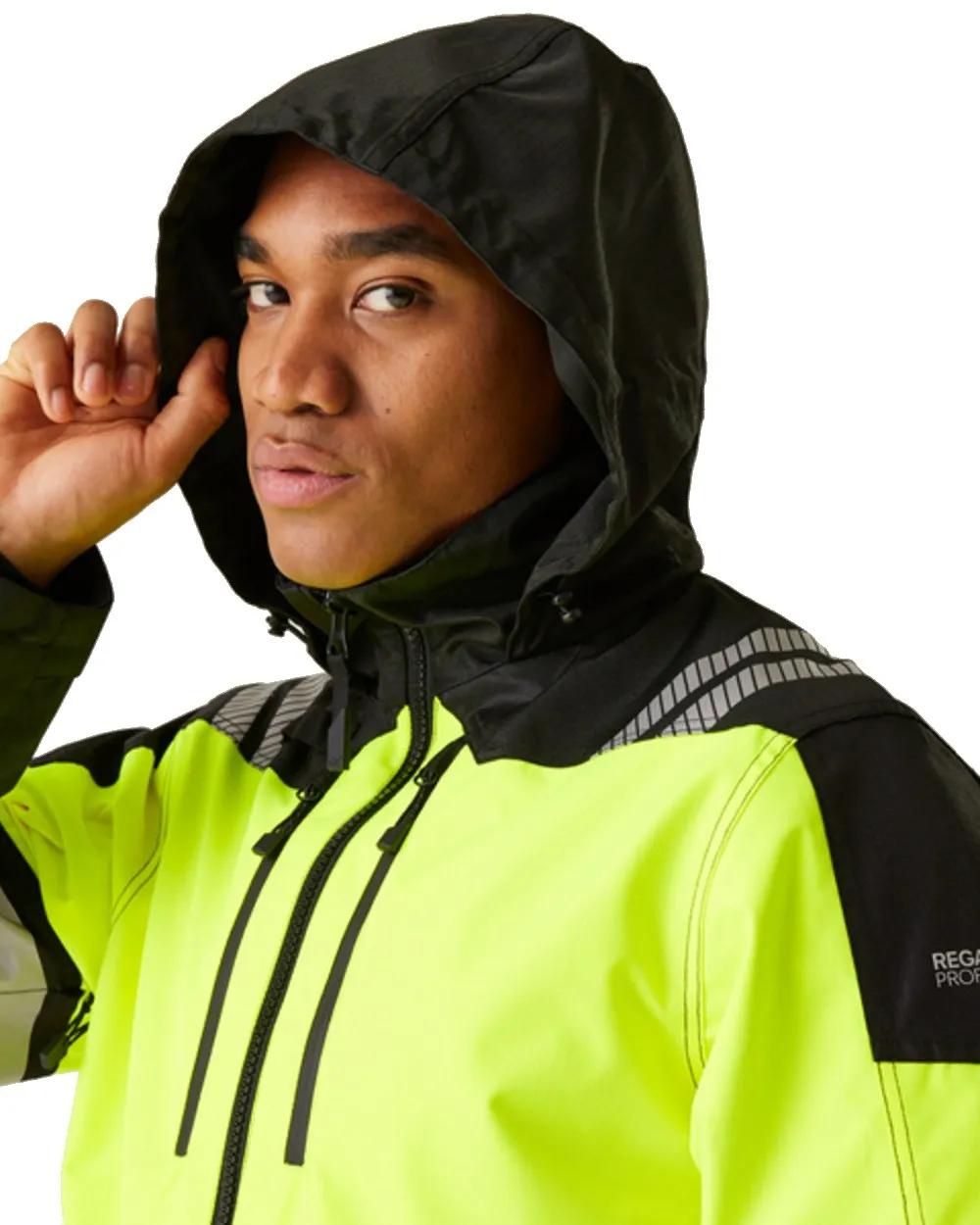 Regatta Mens Hi-Vis X-Pro Waterproof Shell Jacket Class 2