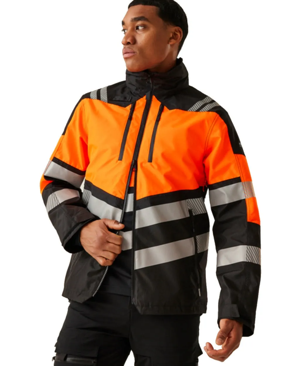 Regatta Mens Hi-Vis X-Pro Waterproof Shell Jacket Class 2