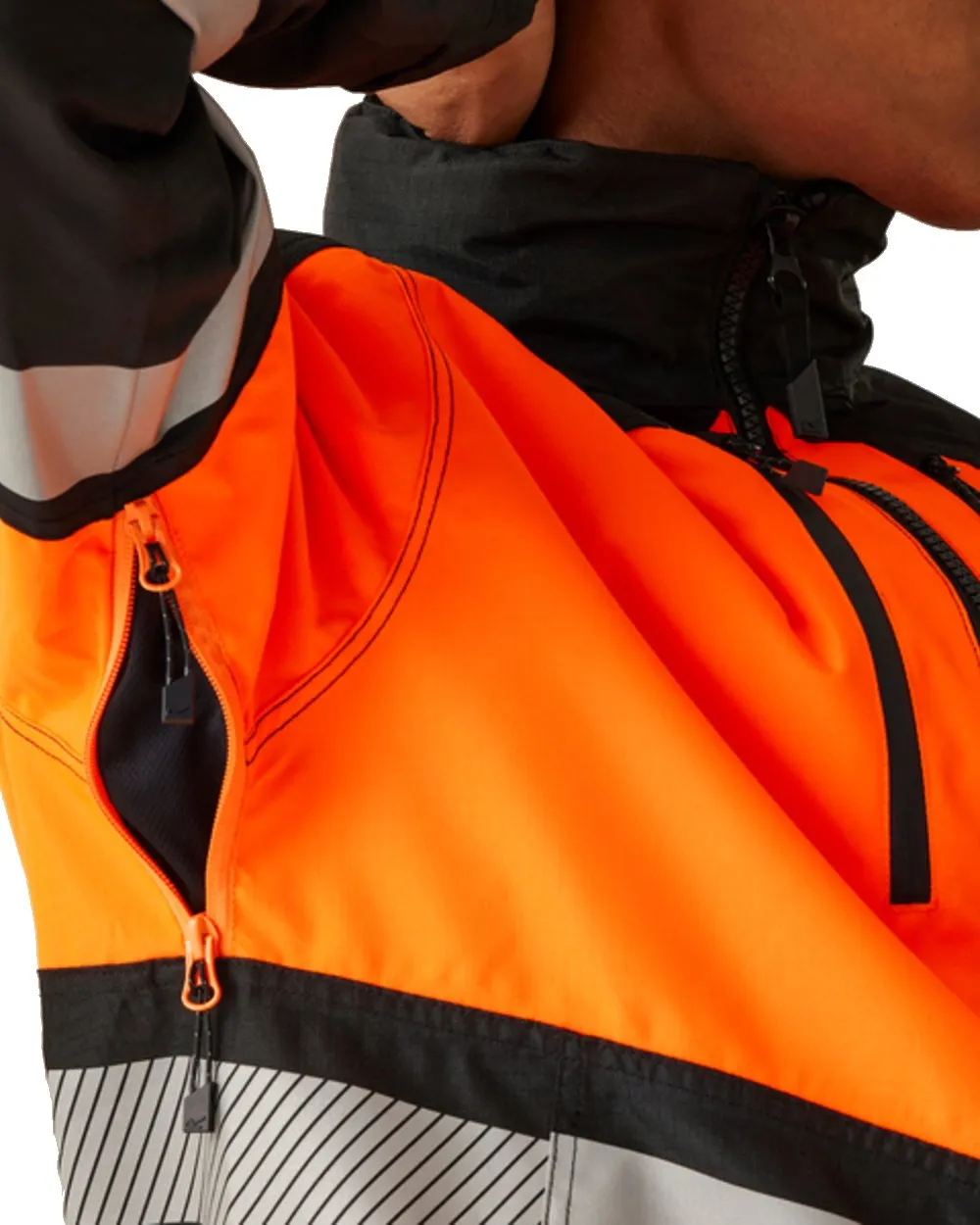 Regatta Mens Hi-Vis X-Pro Waterproof Shell Jacket Class 2