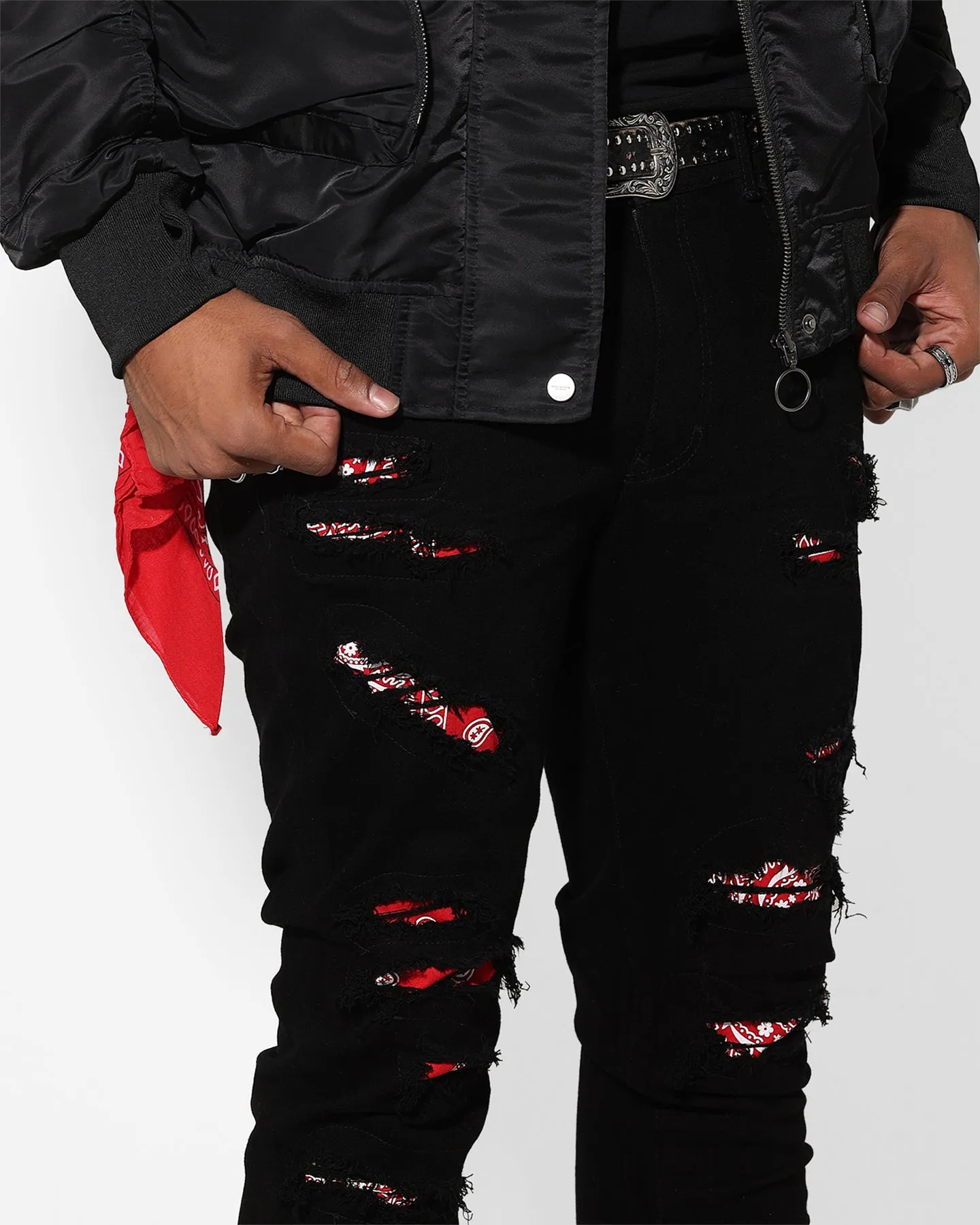 Saint Morta Bandana Summum Jean Black/Red