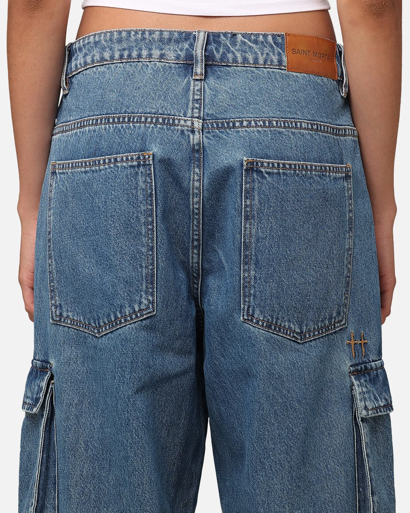 Saint Morta Cargo Jeans Blue Denim