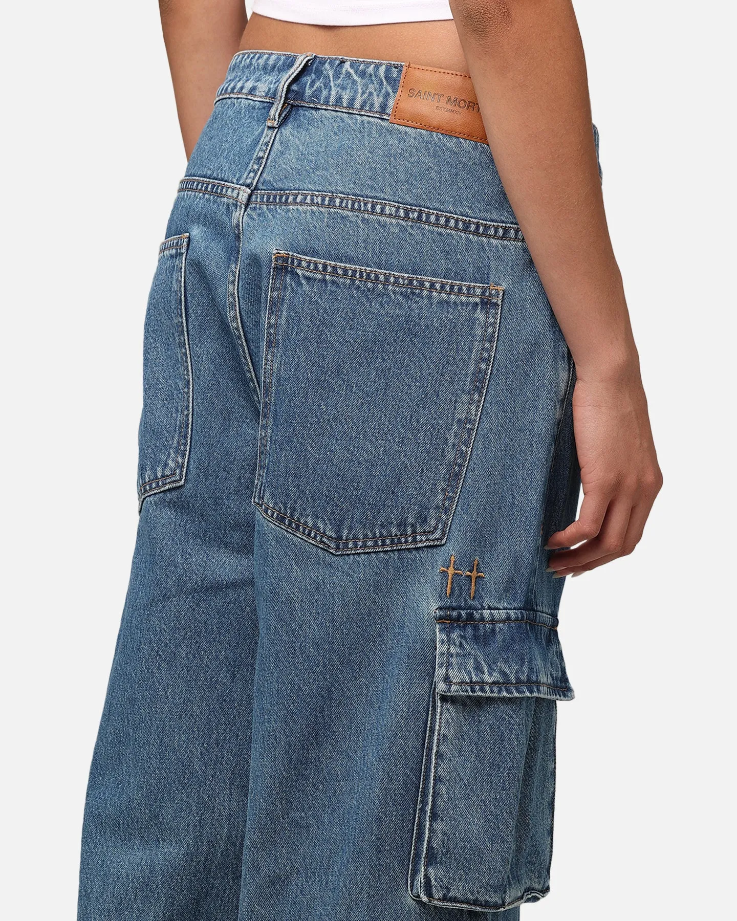 Saint Morta Cargo Jeans Blue Denim