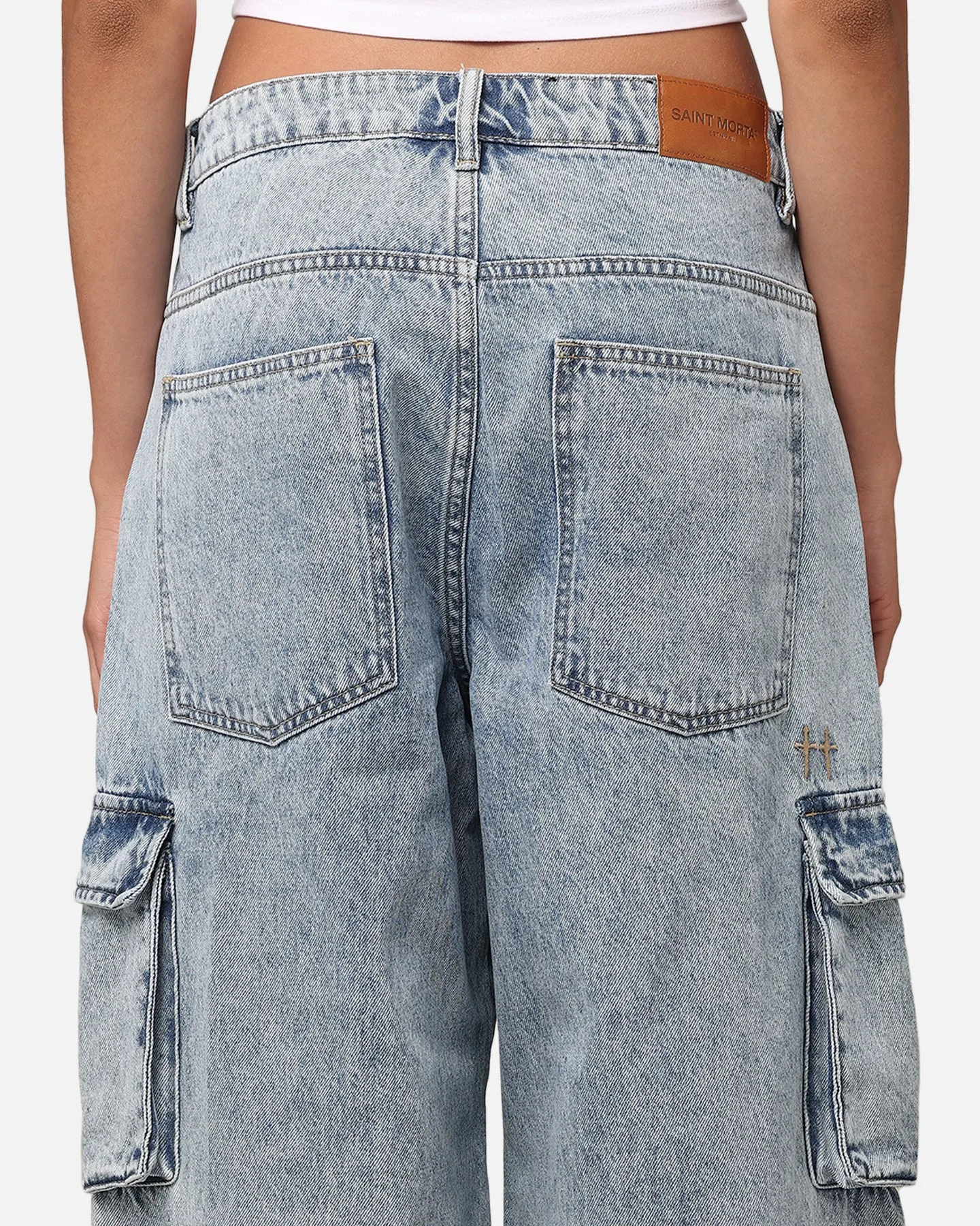 Saint Morta Cargo Jeans Light Blue