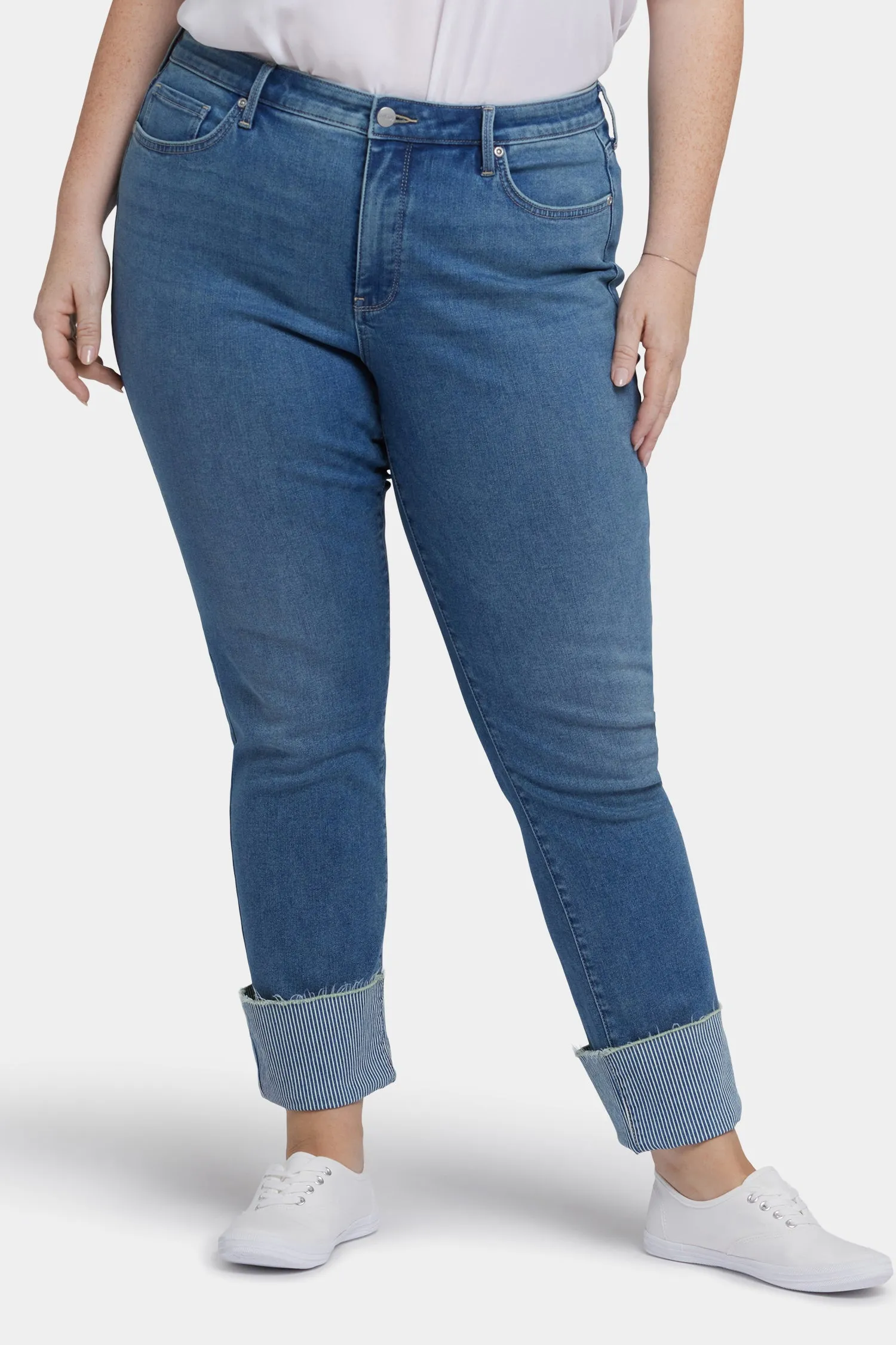 Sheri Slim Ankle Jeans In Plus Size - Costa Brava