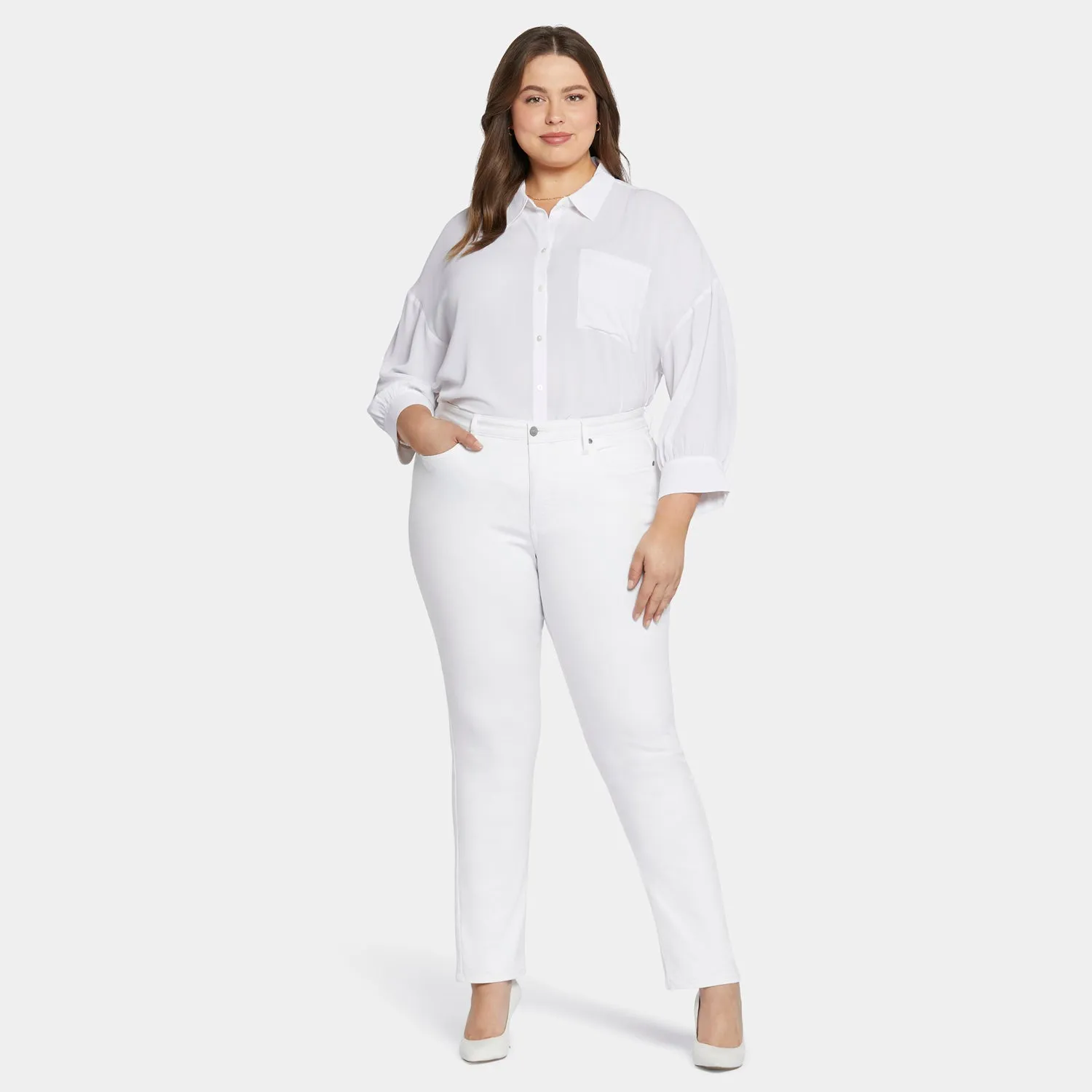 Sheri Slim Jeans In Plus Size - Optic White