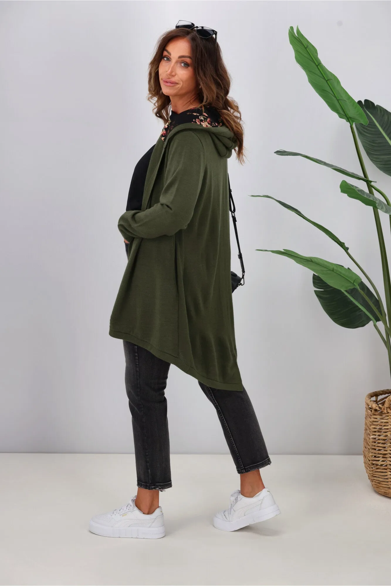 Shine On Label Big Dreams Merino Cardigan Hunter Green