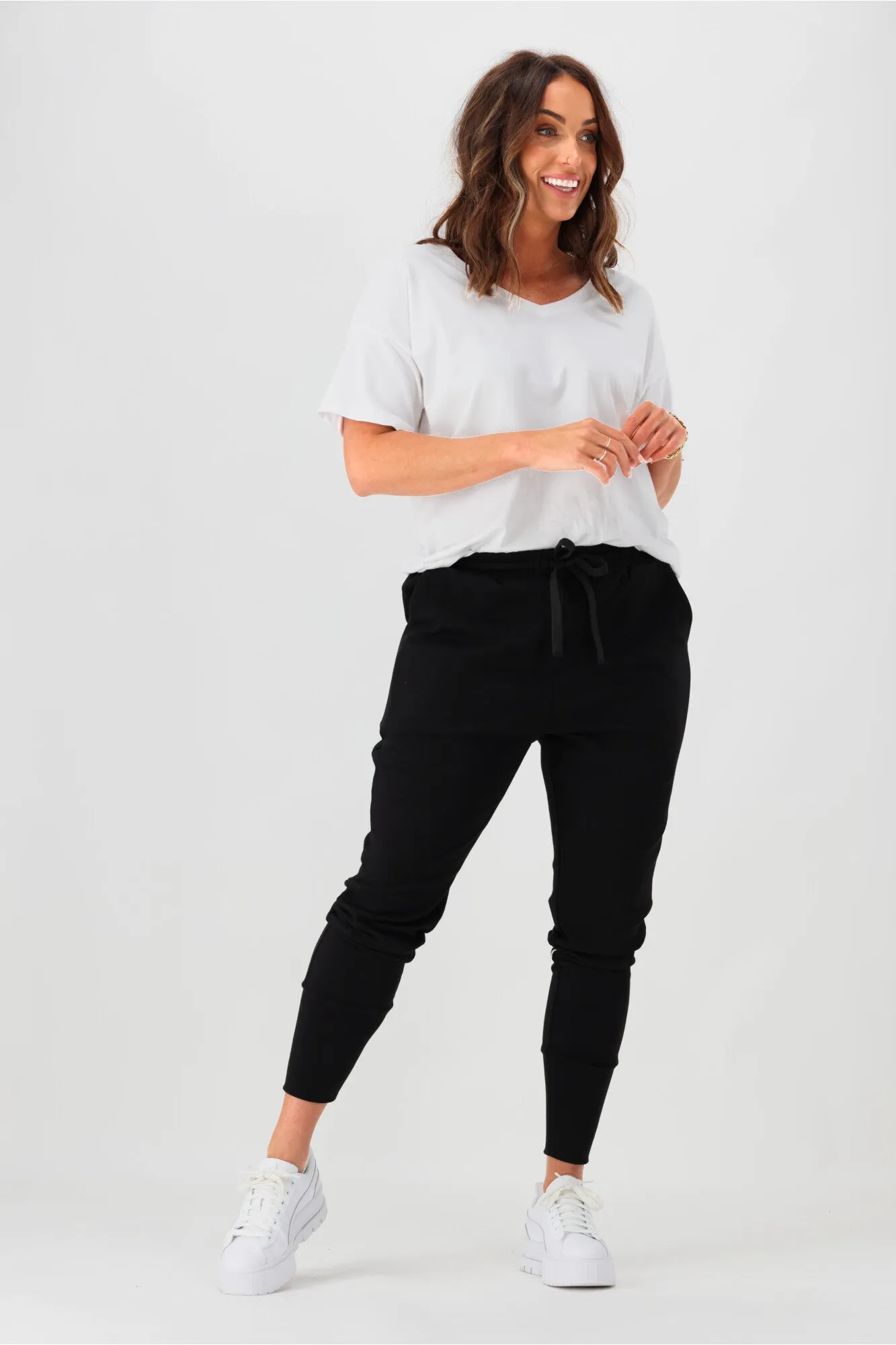Shine On Label Stirling Full Length Stretch Jogger with Triangle Print