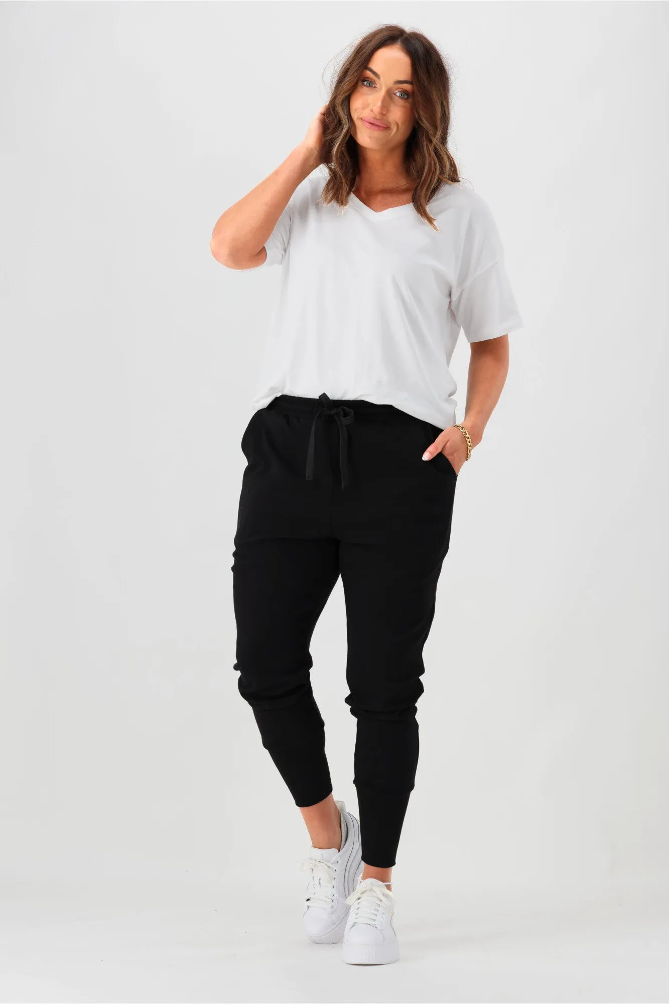 Shine On Label Stirling Full Length Stretch Jogger with Triangle Print