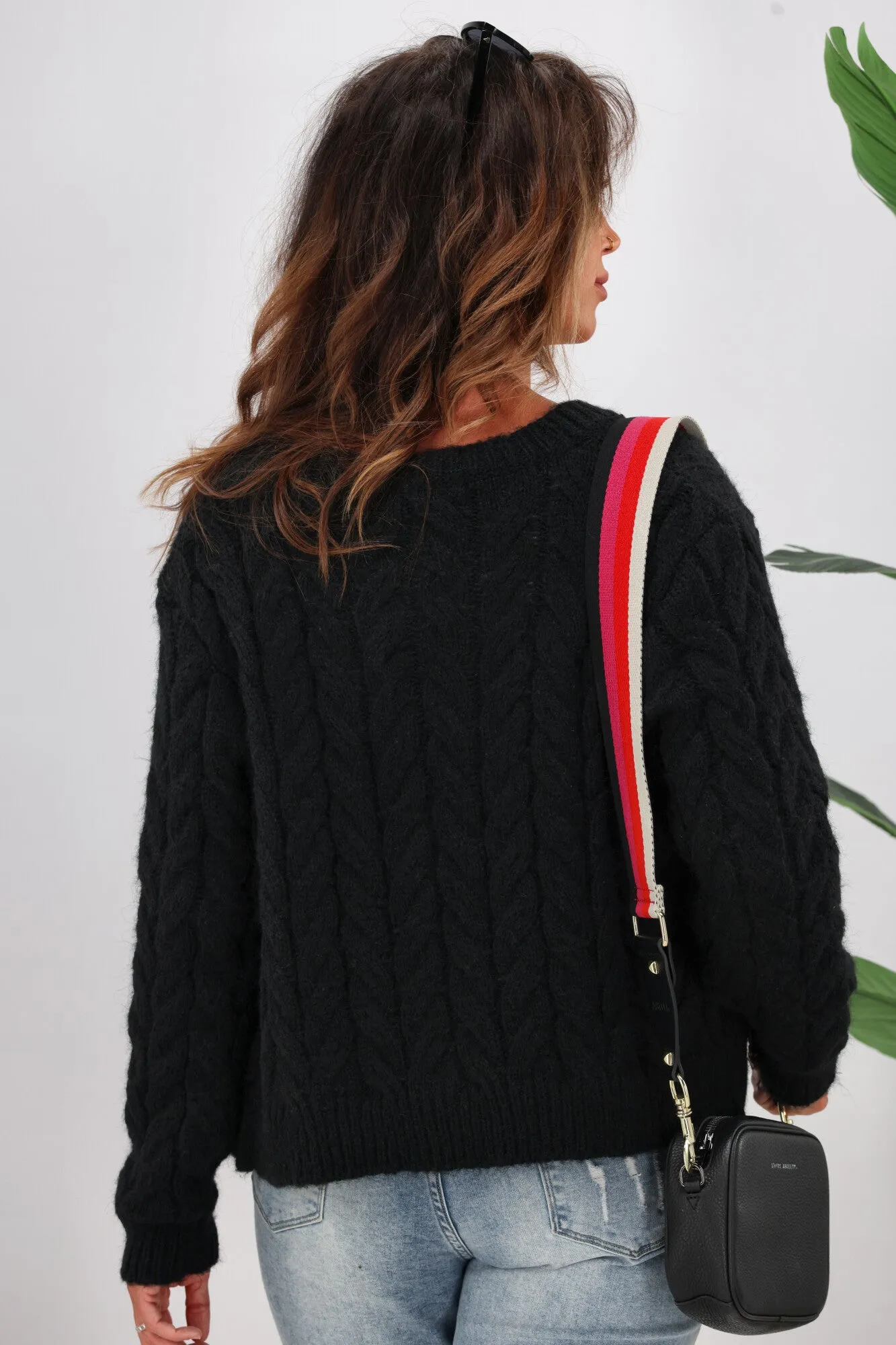 Shine On Label Wren Cable Cardigan Black