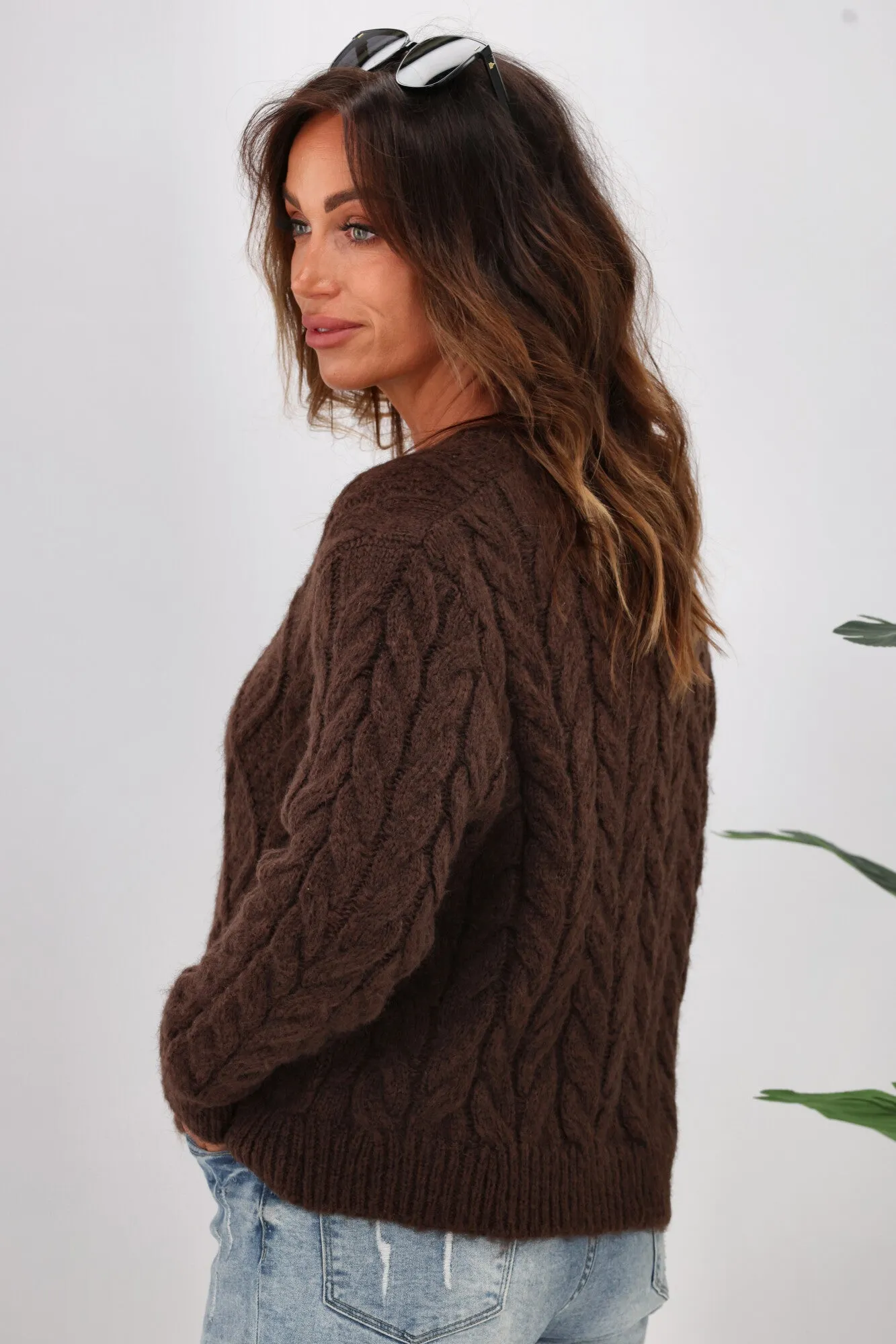 Shine On Label Wren Cable Cardigan Mocha