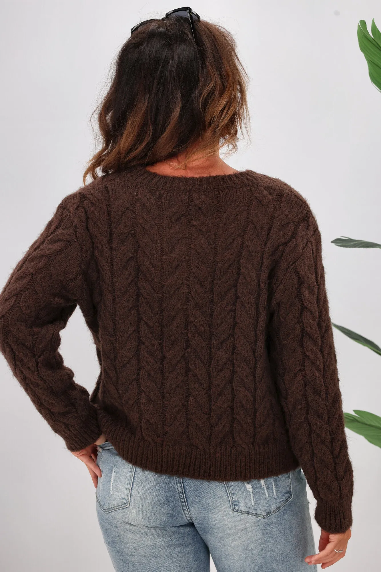 Shine On Label Wren Cable Cardigan Mocha