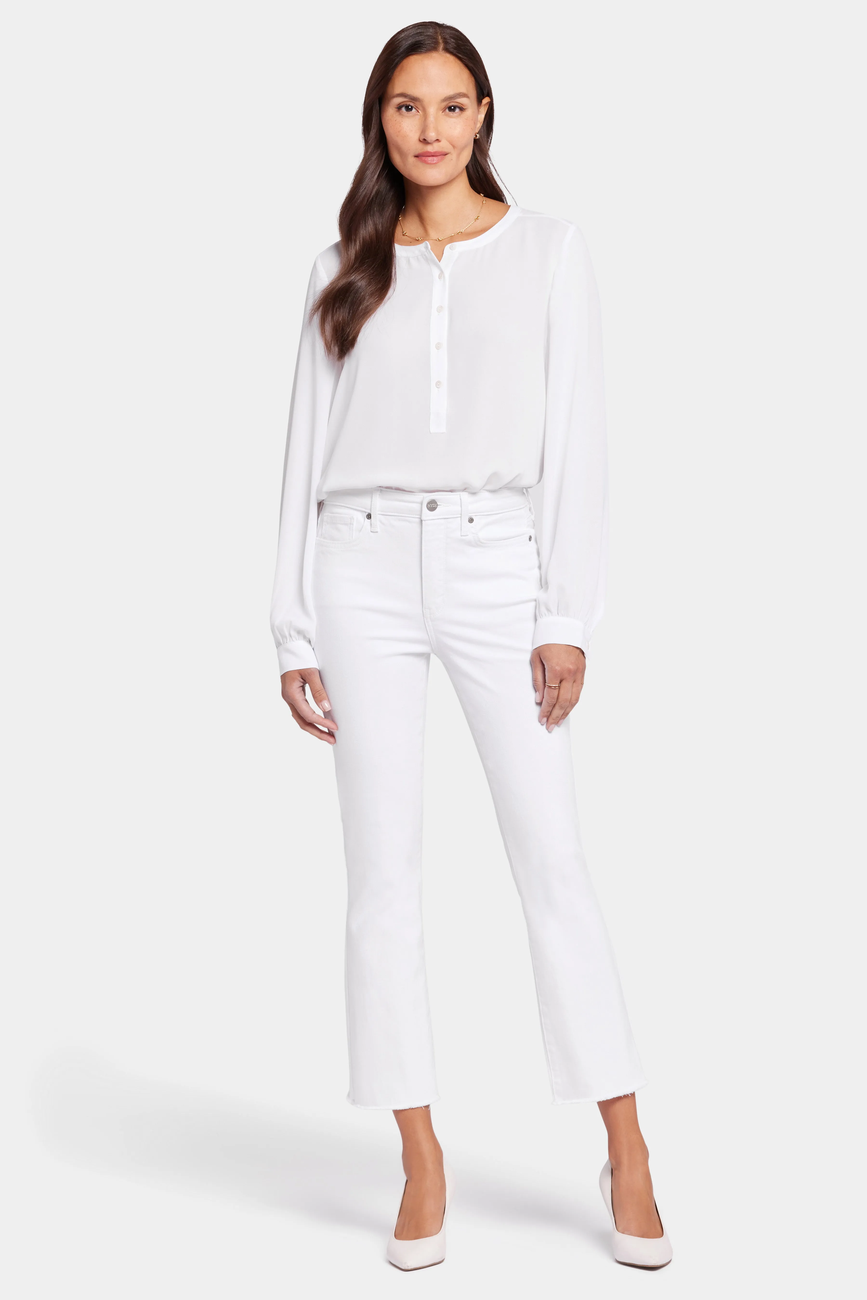 Slim Bootcut Ankle Jeans - Optic White