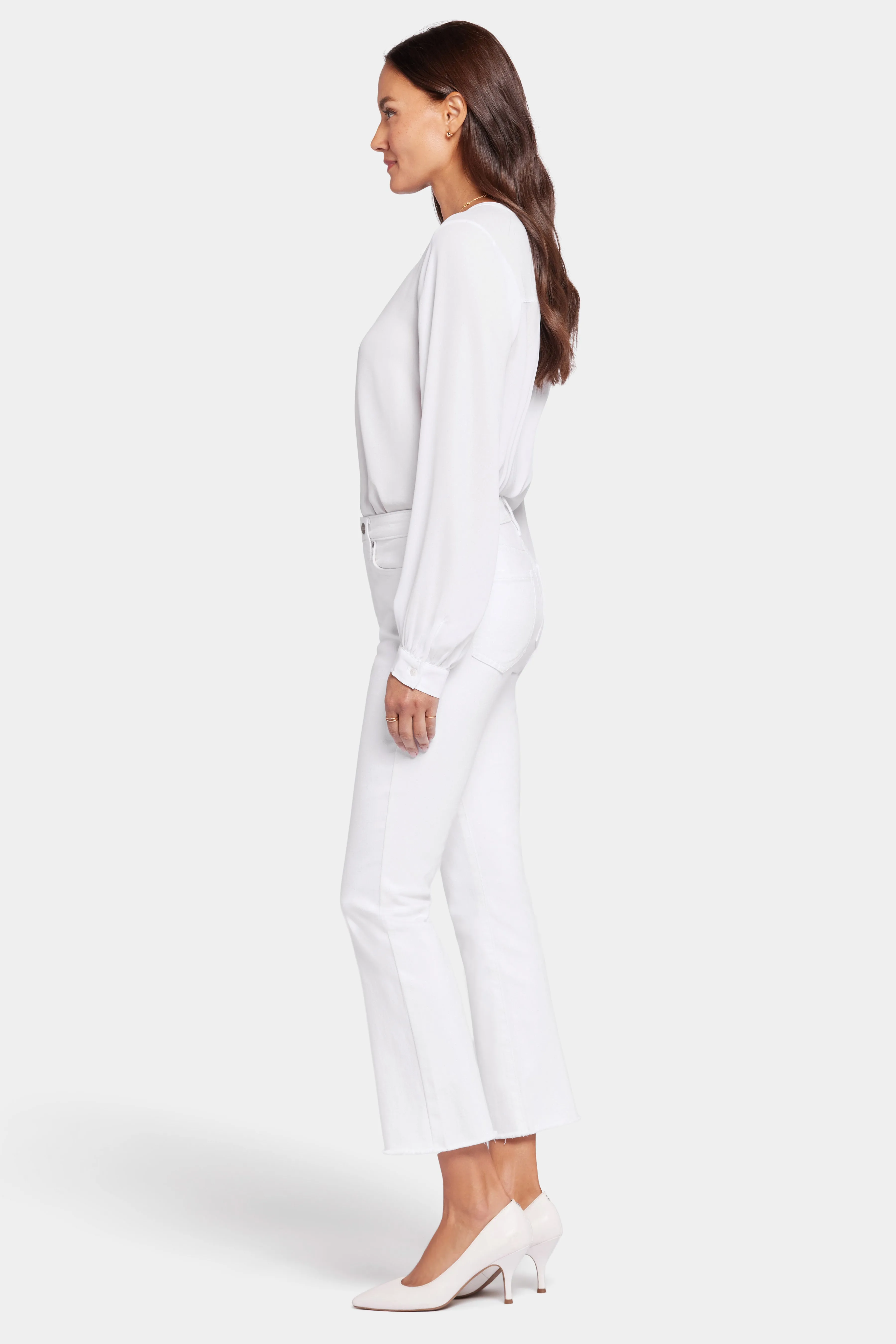 Slim Bootcut Ankle Jeans - Optic White