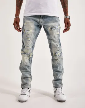 Smoke Rise Bleached Rip & Repair Jeans