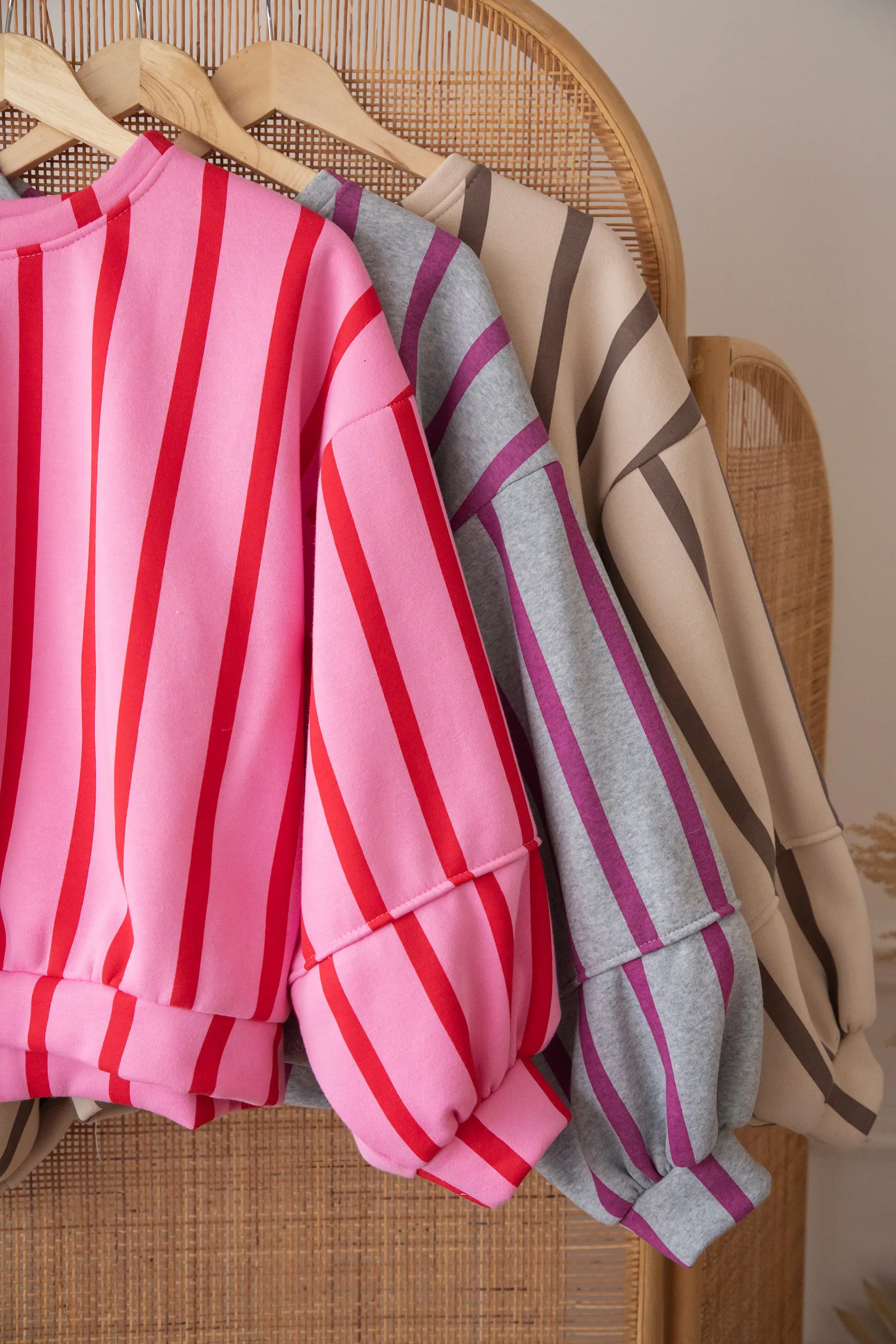Snuggle Up In Stripes Pink/Red - Sweater