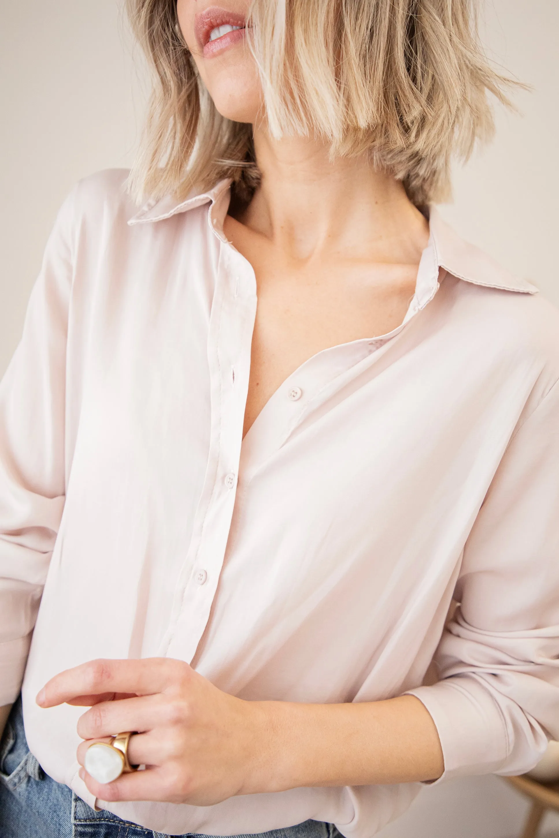Soft As Satin Beige - Blouse