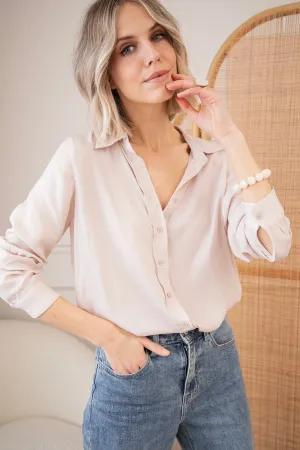 Soft As Satin Beige - Blouse