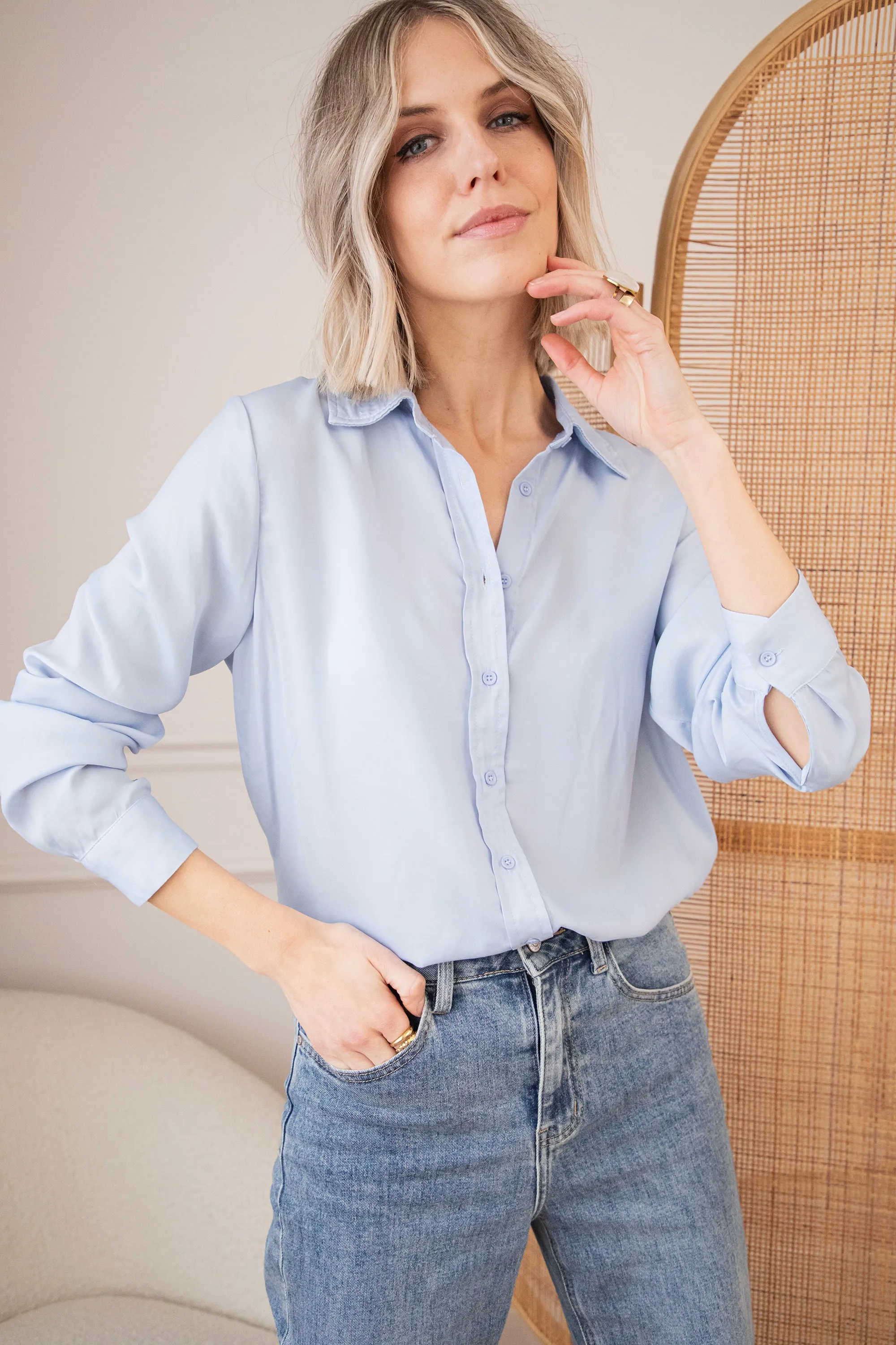 Soft As Satin Soft Blue - Blouse