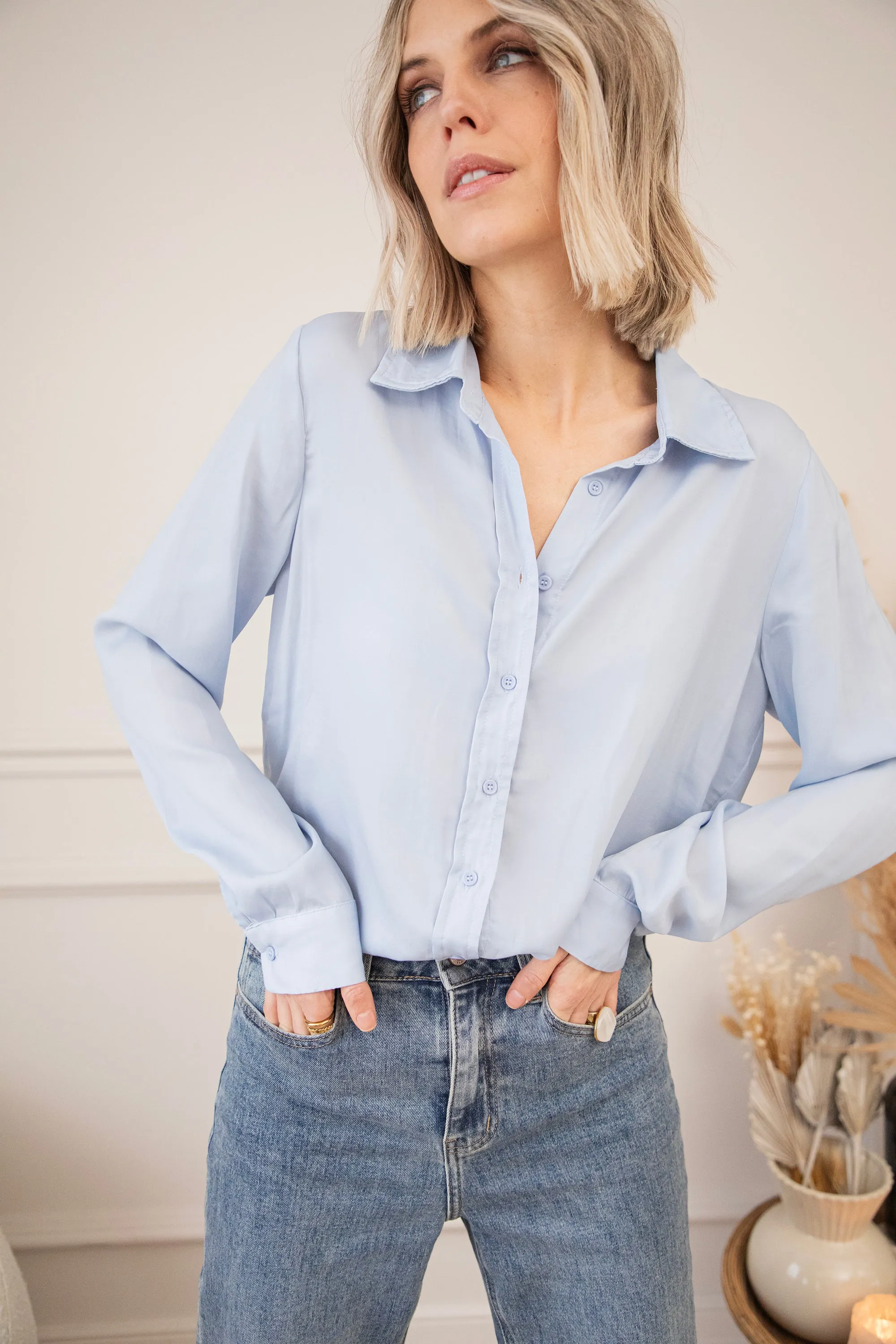 Soft As Satin Soft Blue - Blouse