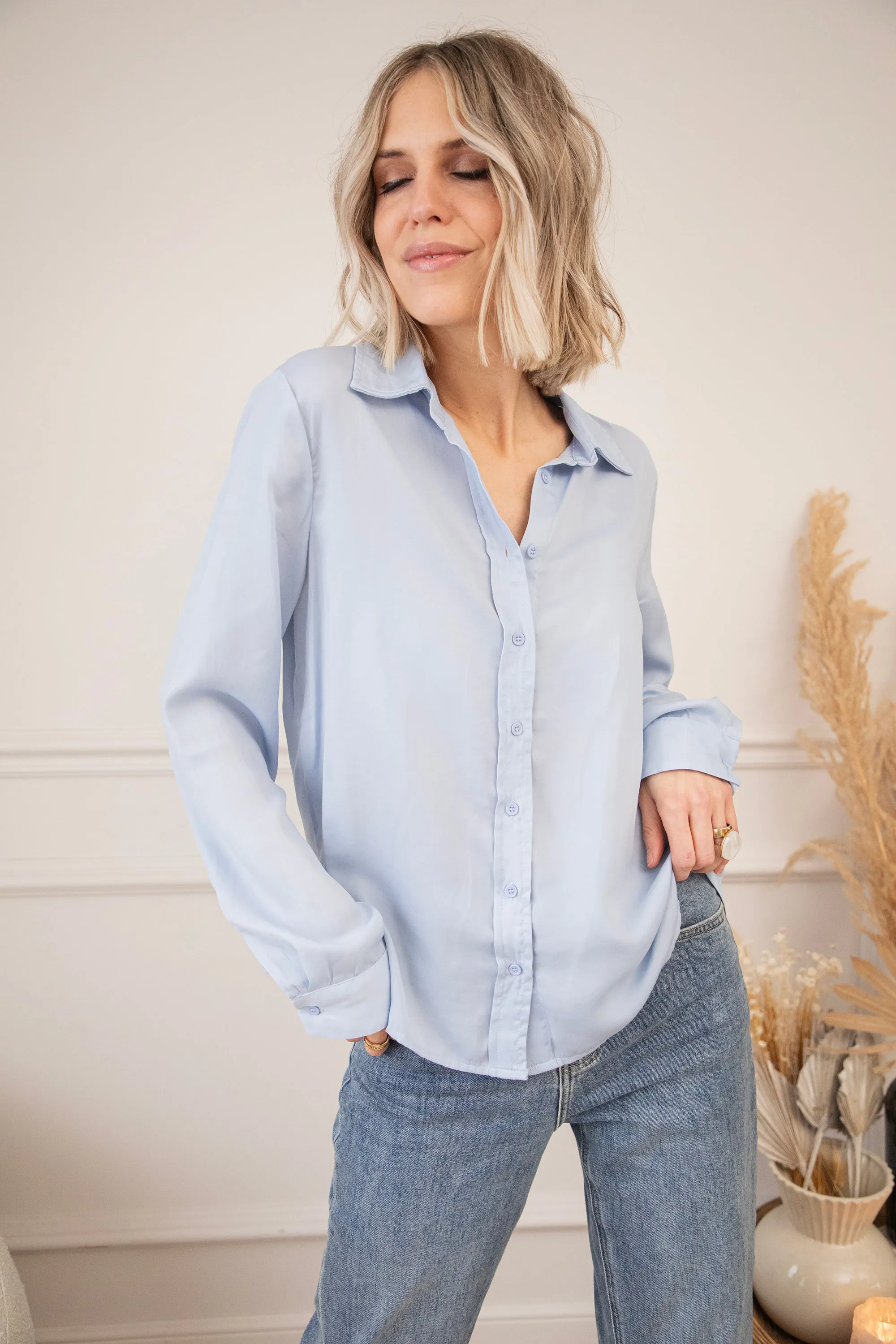 Soft As Satin Soft Blue - Blouse