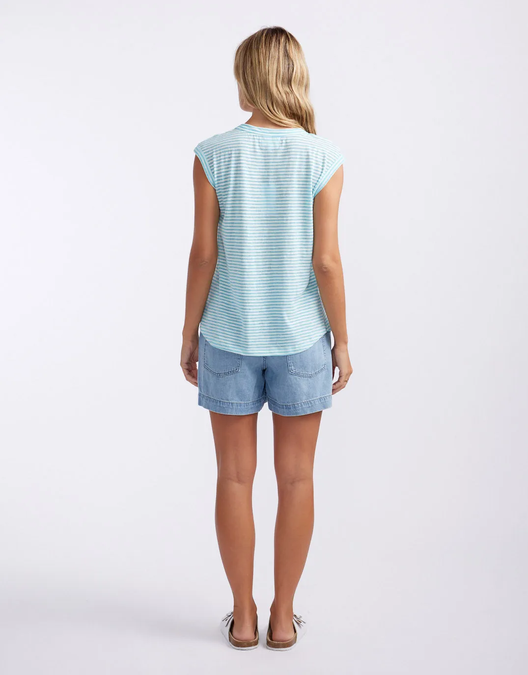 Sorbet Stripe Cali Tank - Azure Blue