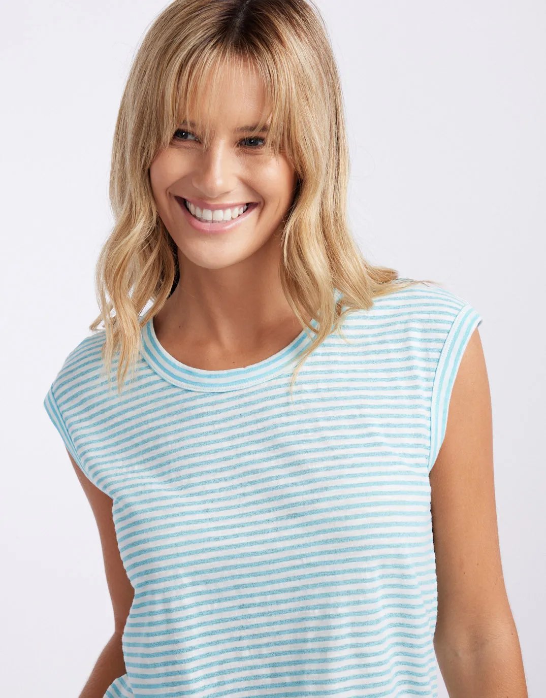 Sorbet Stripe Cali Tank - Azure Blue