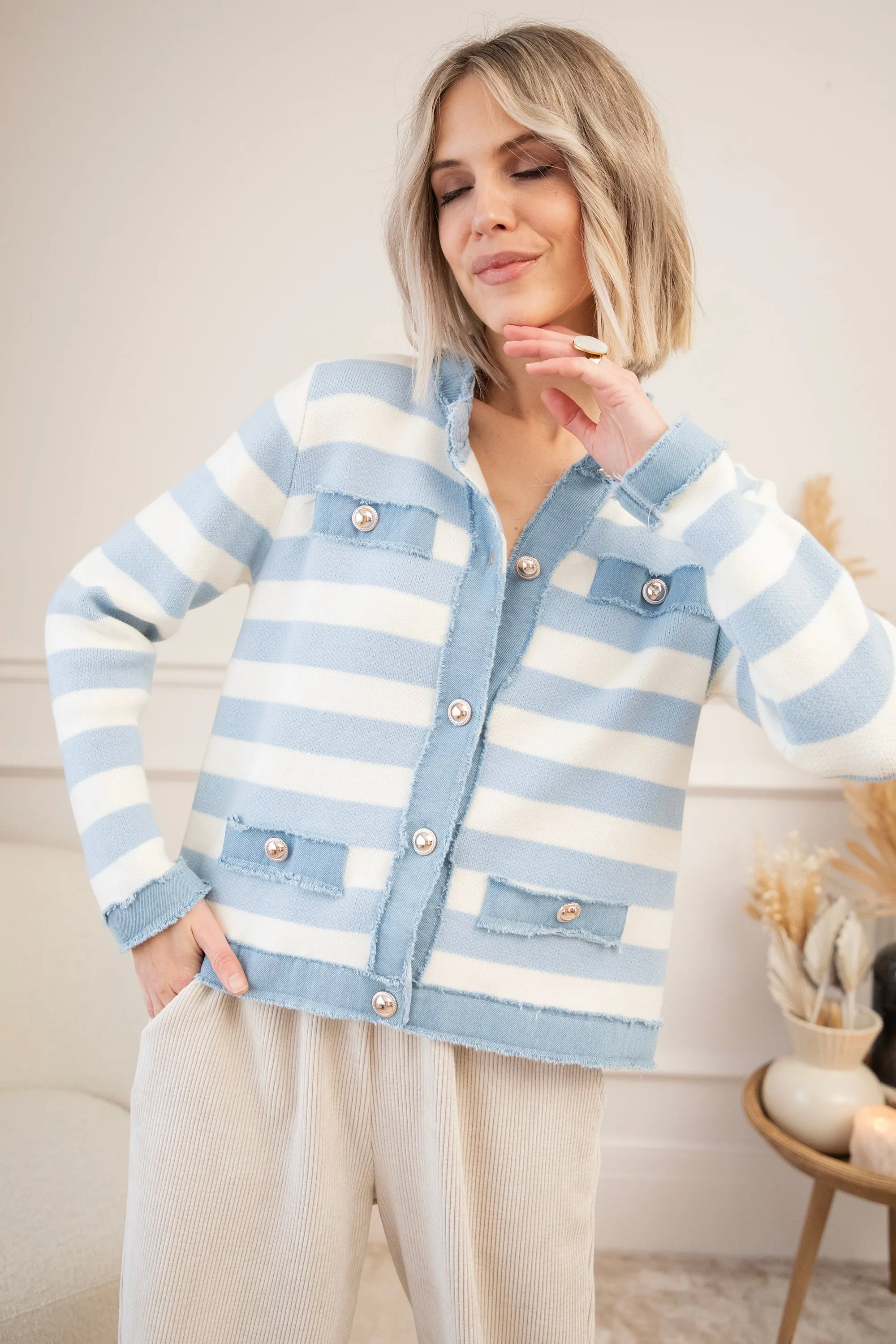 Striped Charm Blue - Vest