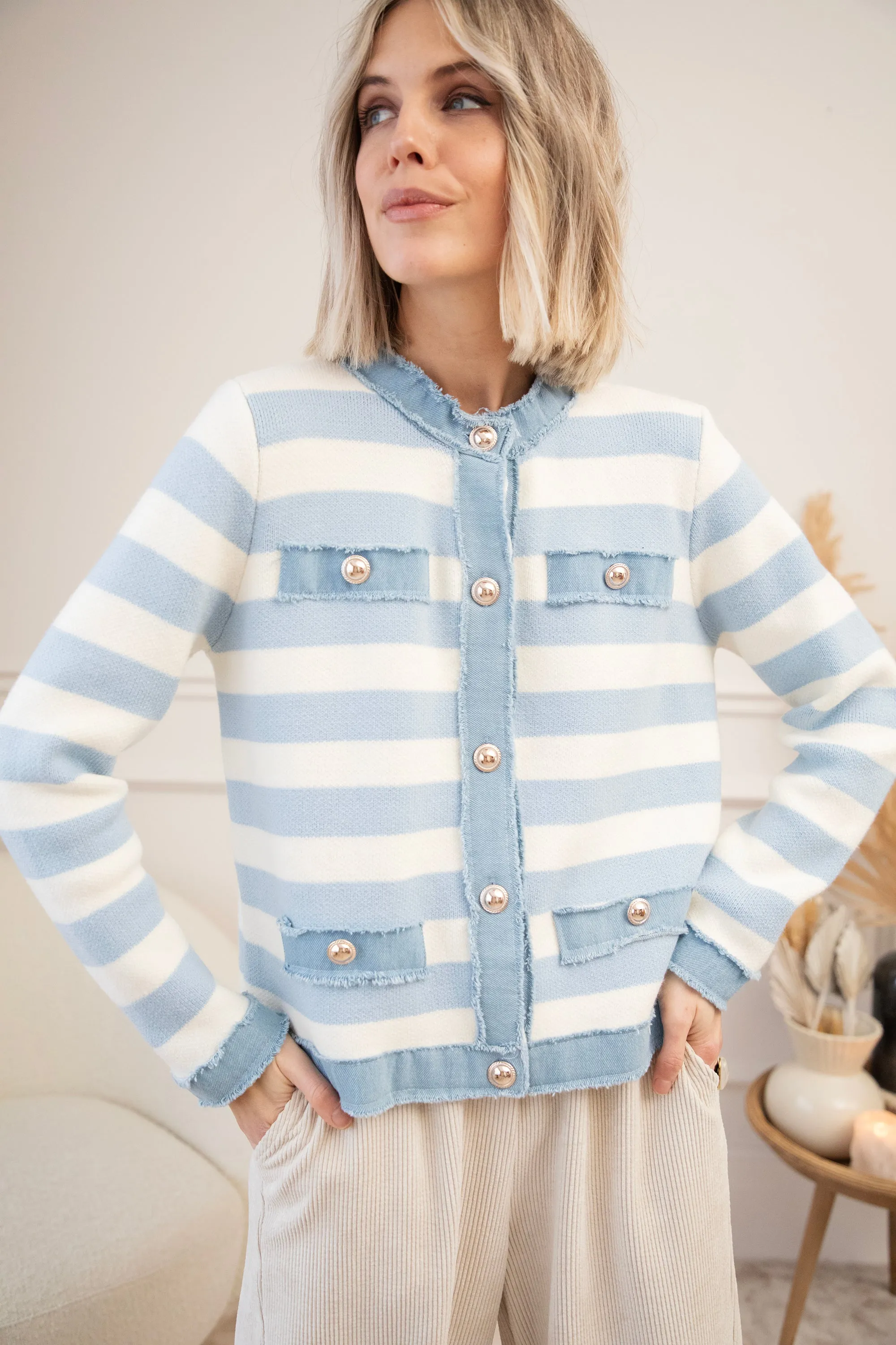 Striped Charm Blue - Vest