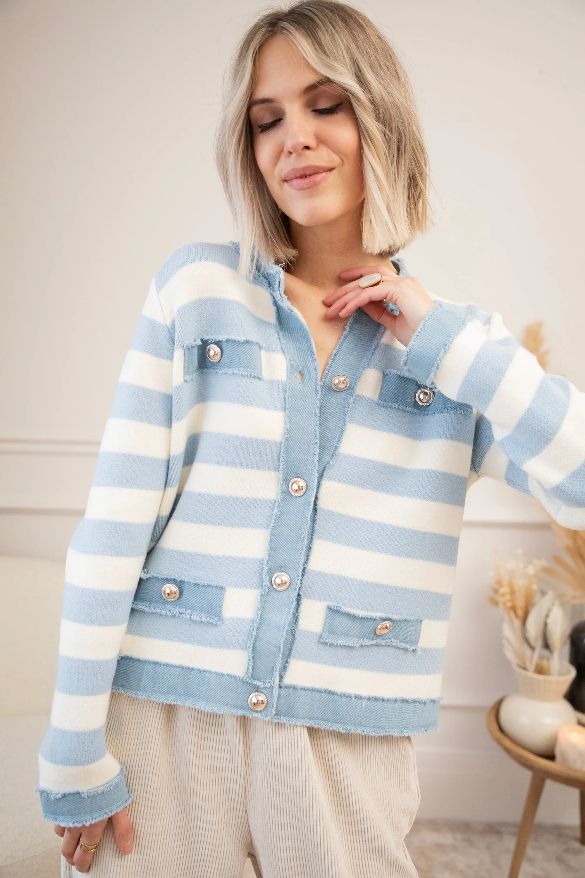 Striped Charm Blue - Vest
