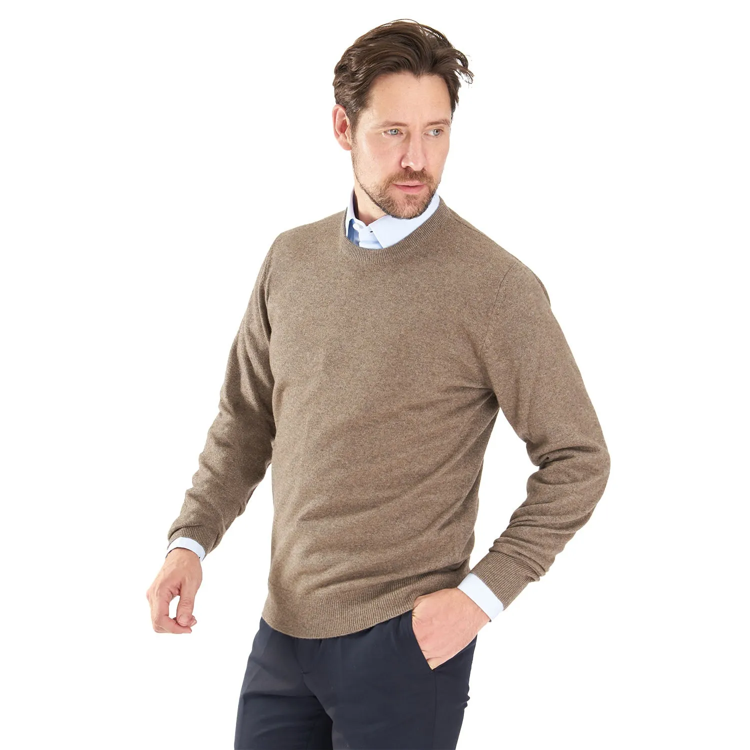 TAUPE COLOUR CREWNECK SWEATER