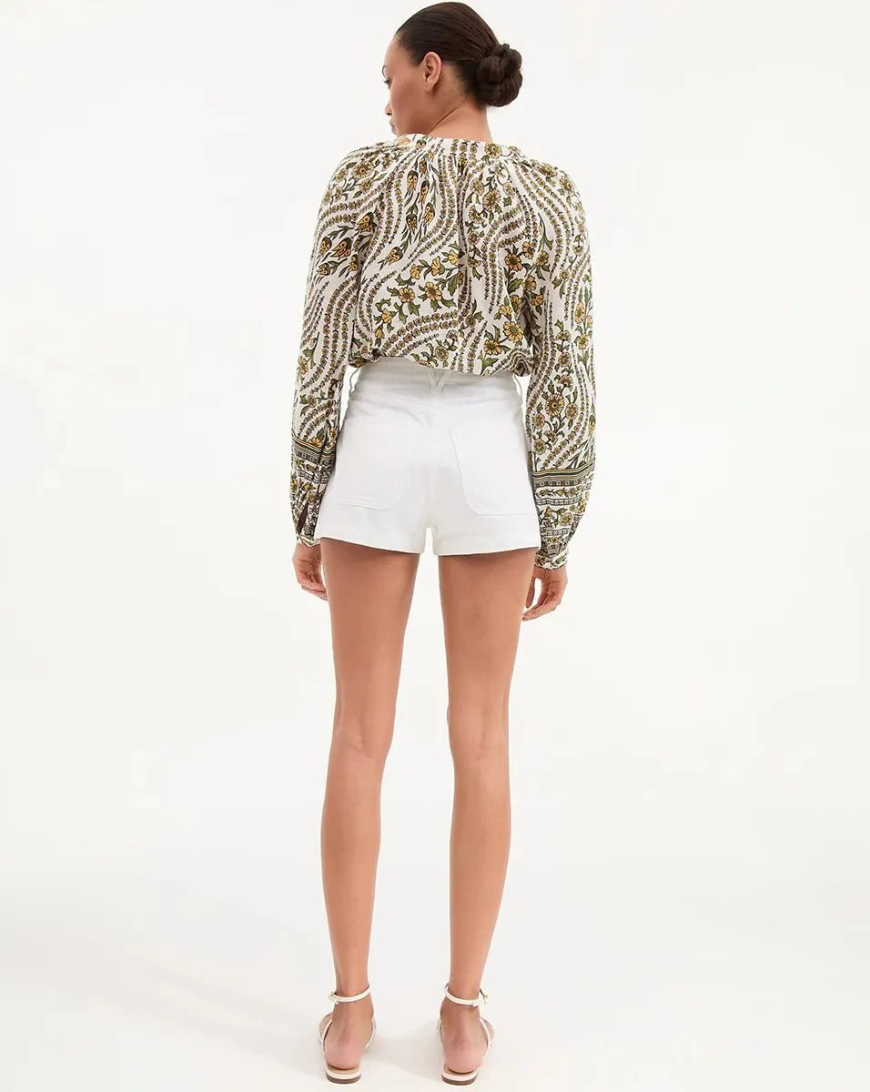 Veronica Beard - Dove Multi Ailani Top V-Neck Blouse